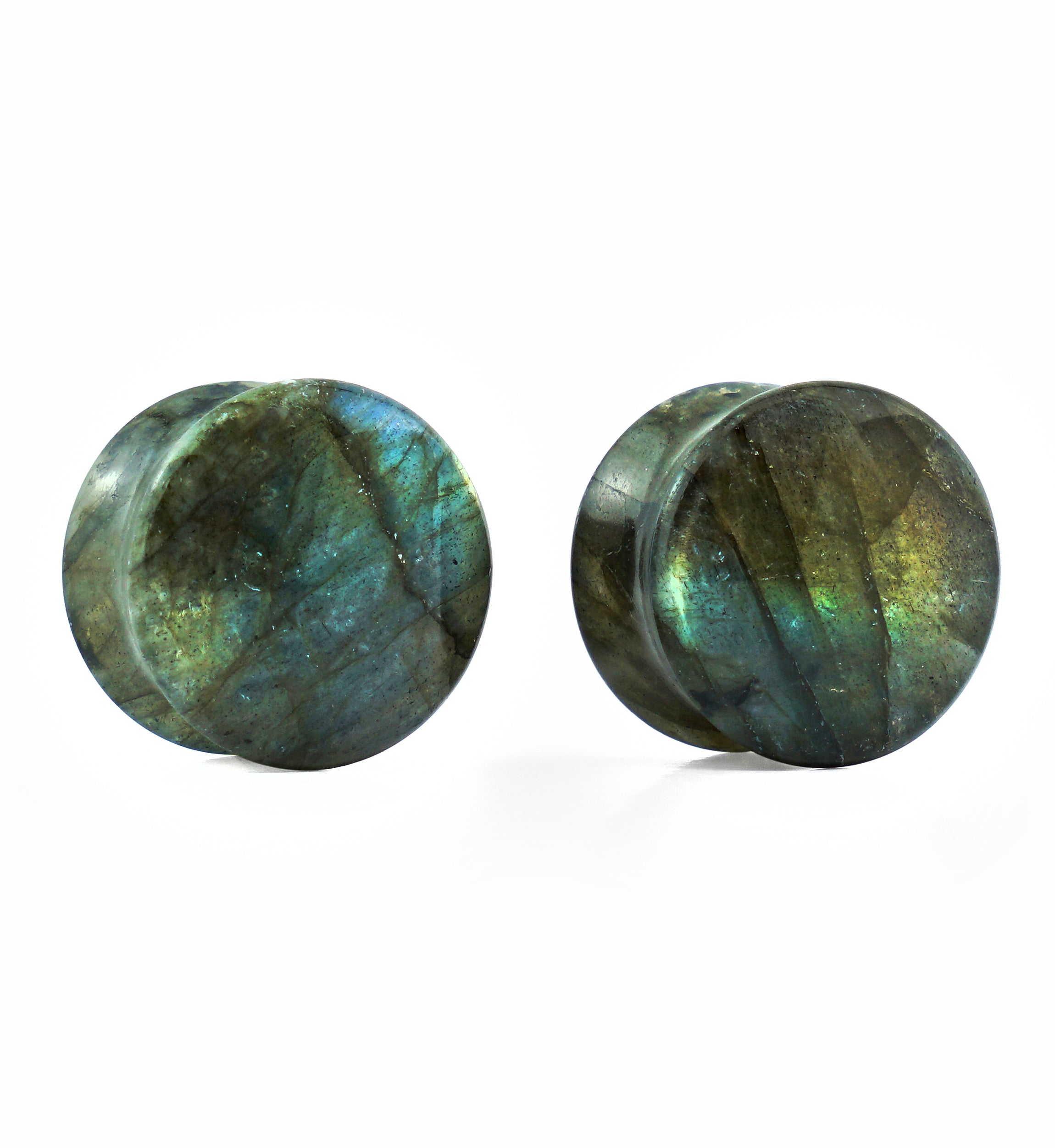 Labradorite Stone Plugs (9/16" - 14mm) Version 1
