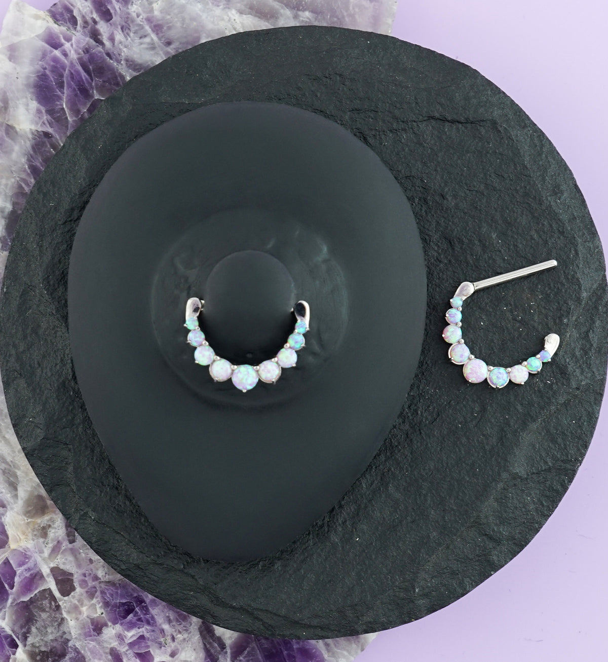 14G Pink Opalite Nipple Clicker