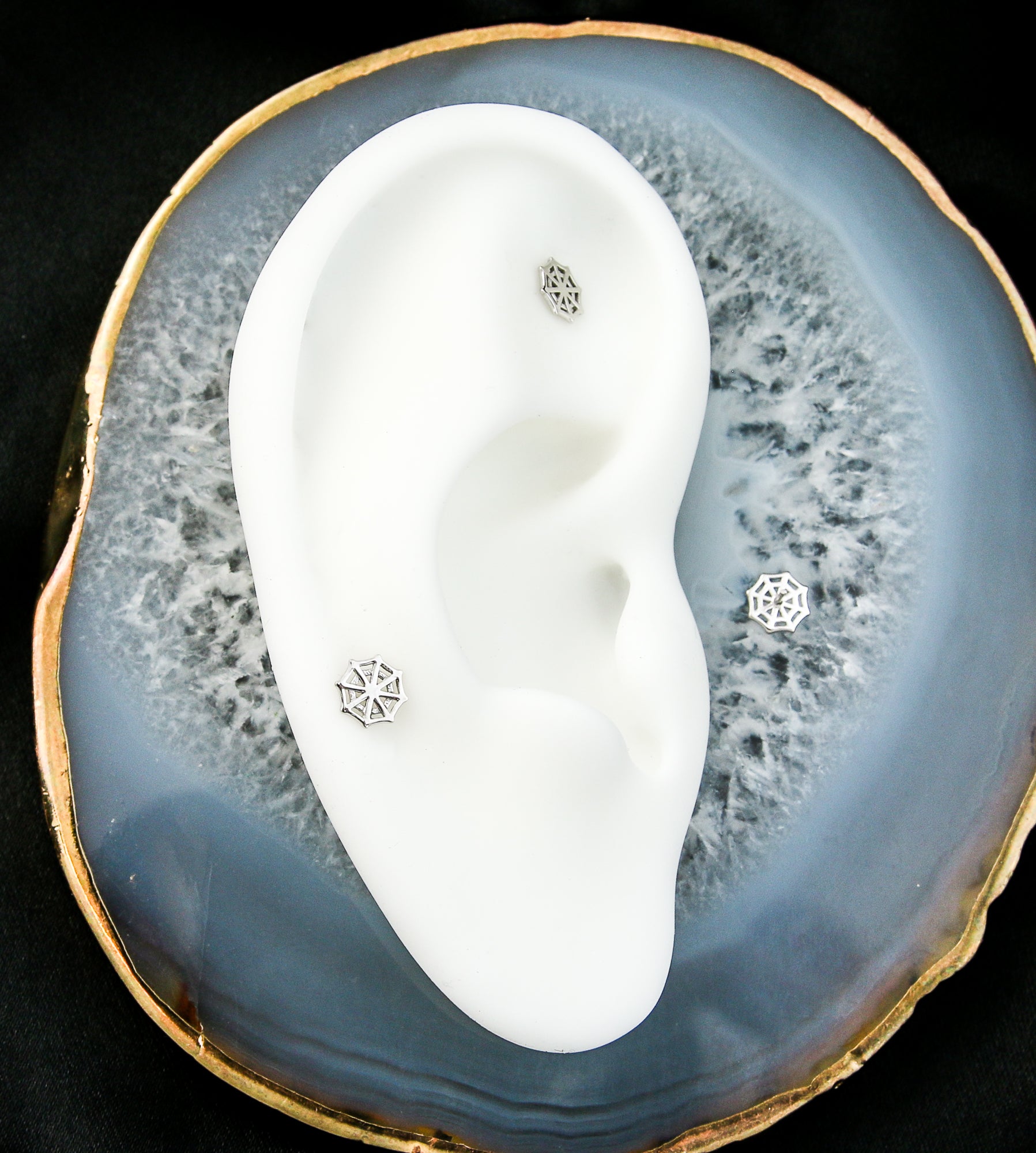 14kt All White Cobweb Threadless Top