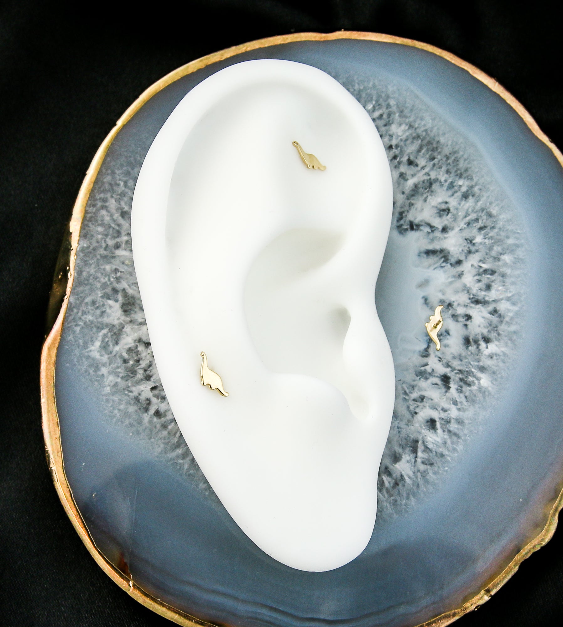 14kt Gold Threadless Dinosaur Top