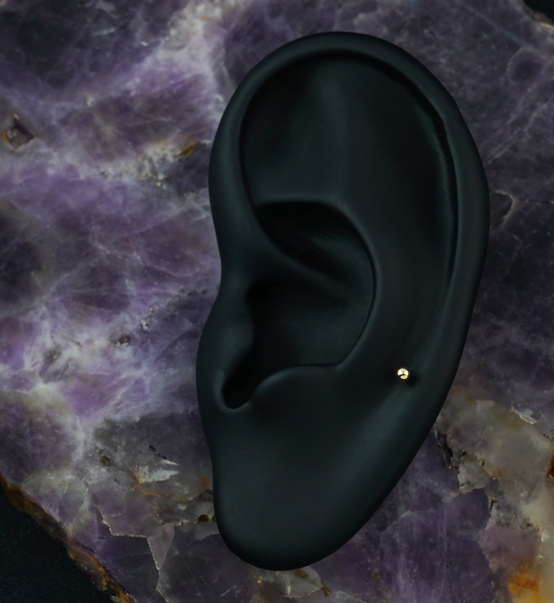 16G 14kt Gold Ball Top Bioflex Flat Back Labret Post