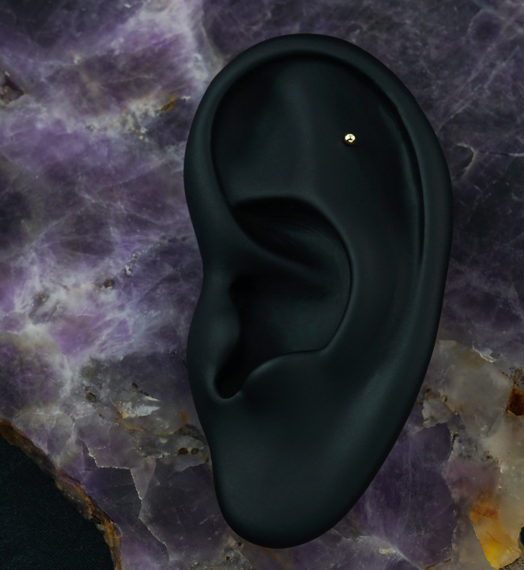 16G 14kt Gold Ball Top Bioflex Flat Back Labret Post