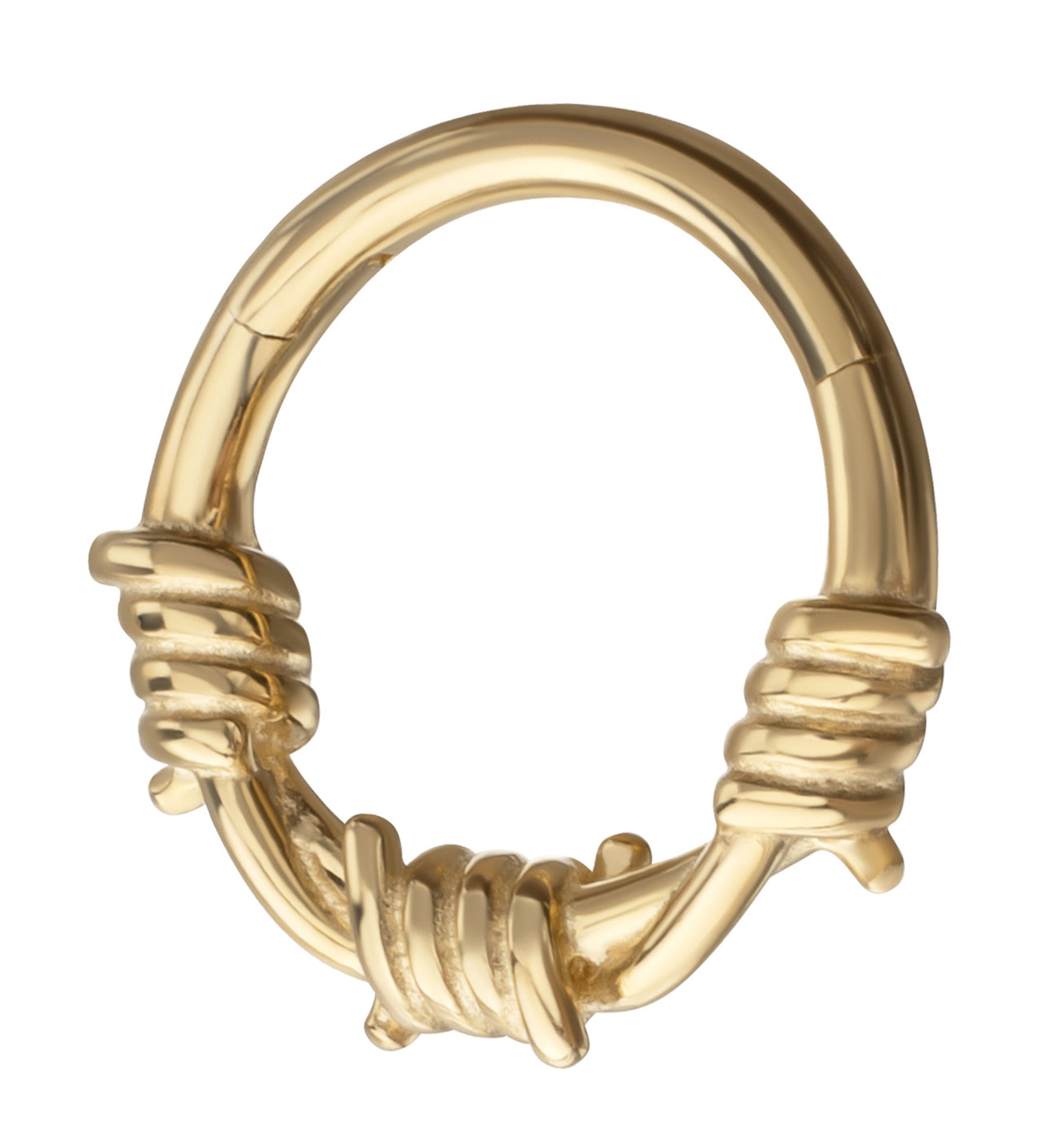 14kt Gold Barbed Wire Hinged Segment Ring