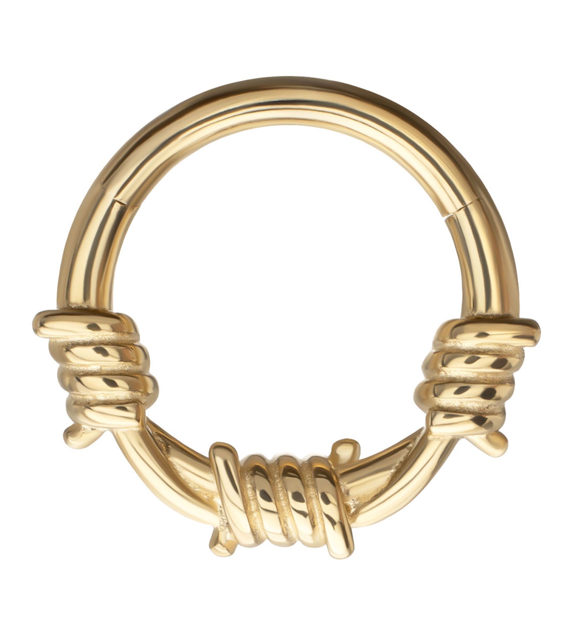 14kt Gold Barbed Wire Hinged Segment Ring