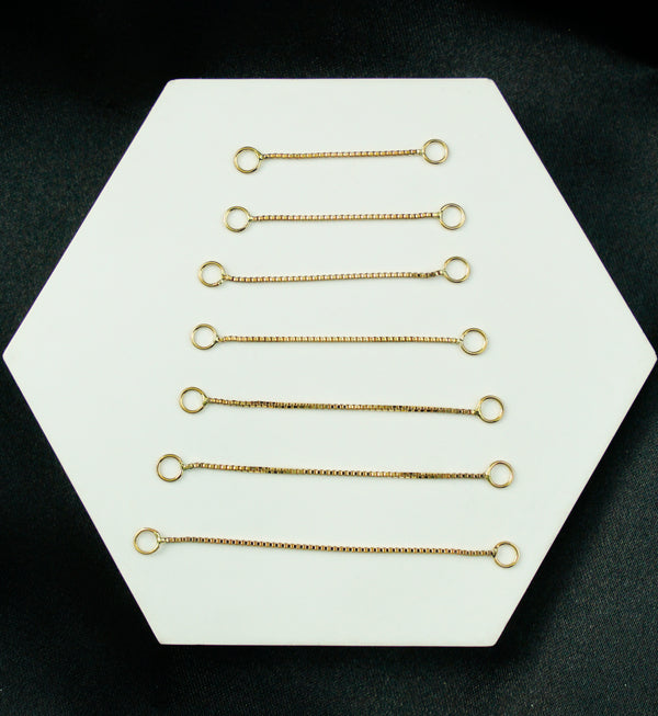 14kt Gold Box Nose & Cartilage Piercing Chain