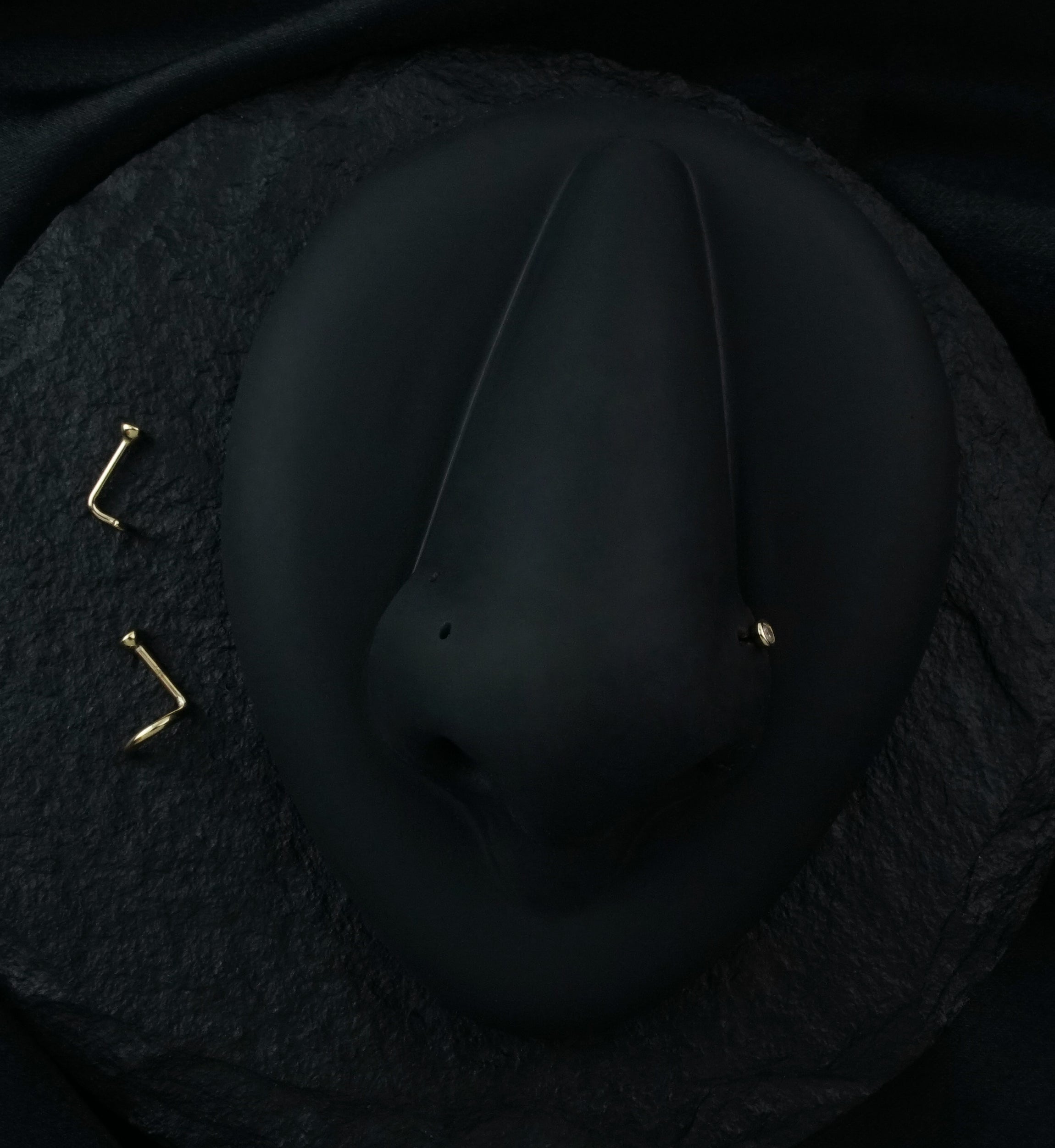 14kt Gold CZ Nose Screw Ring