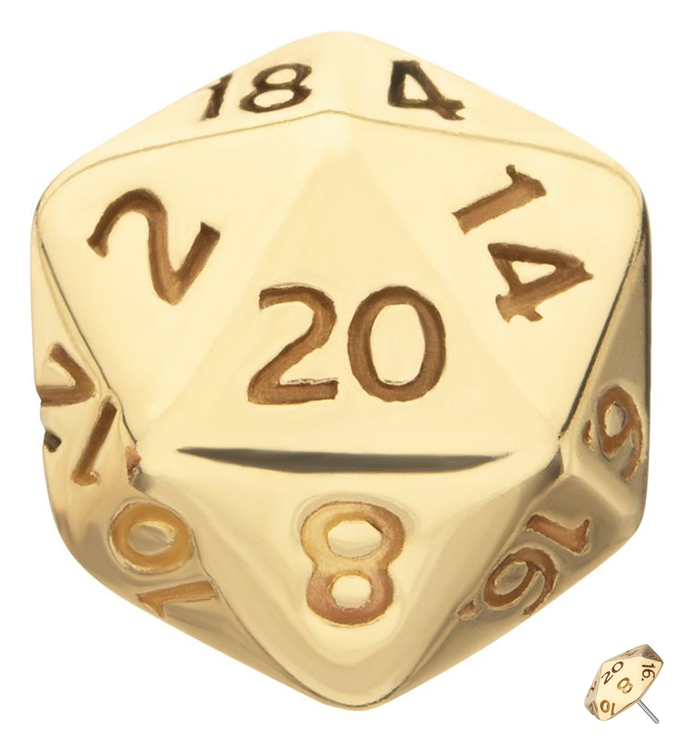 14kt Gold Dungeons & Dragons Dice Threadless Top