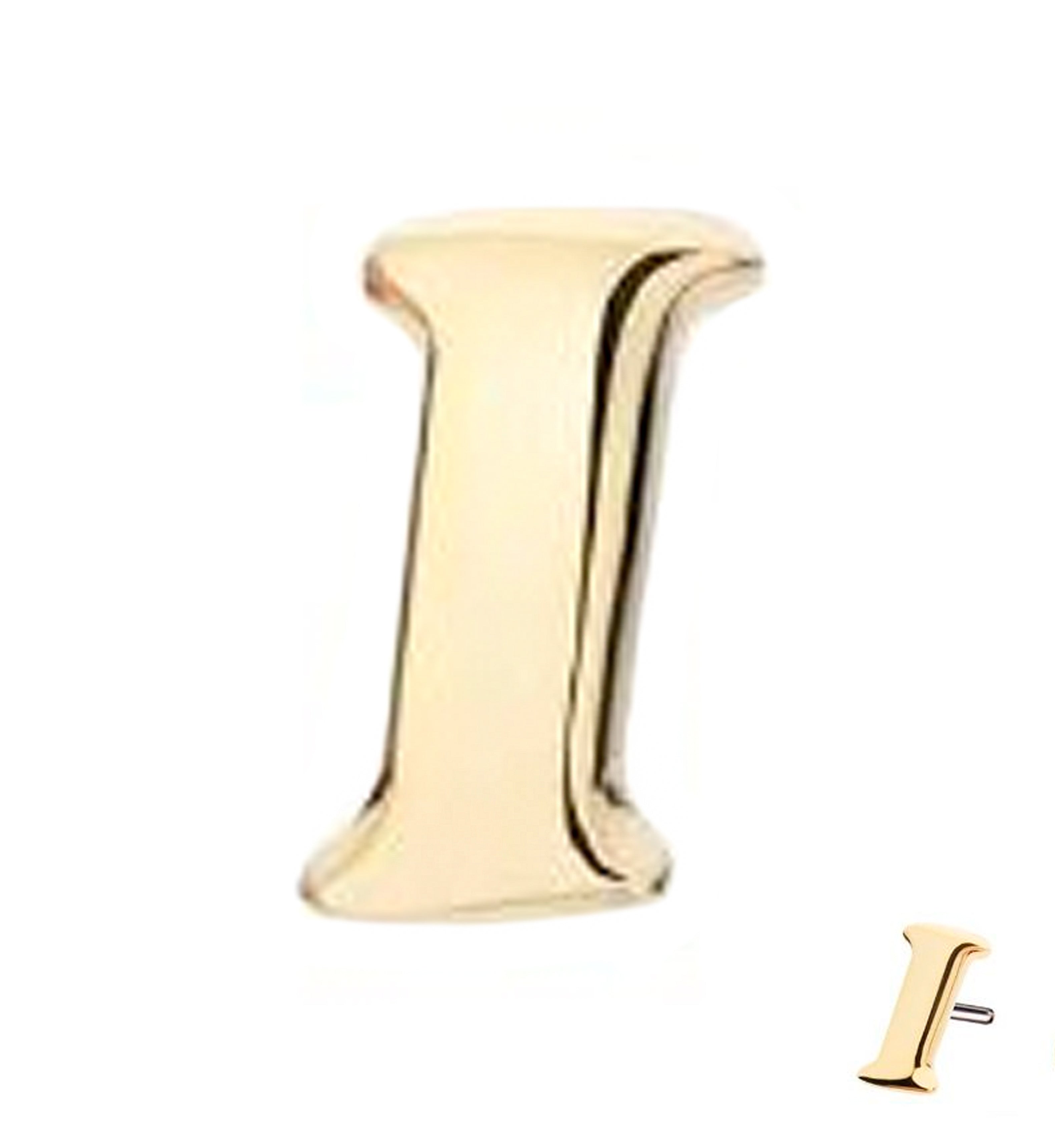 14kt Gold Letter I Threadless Top