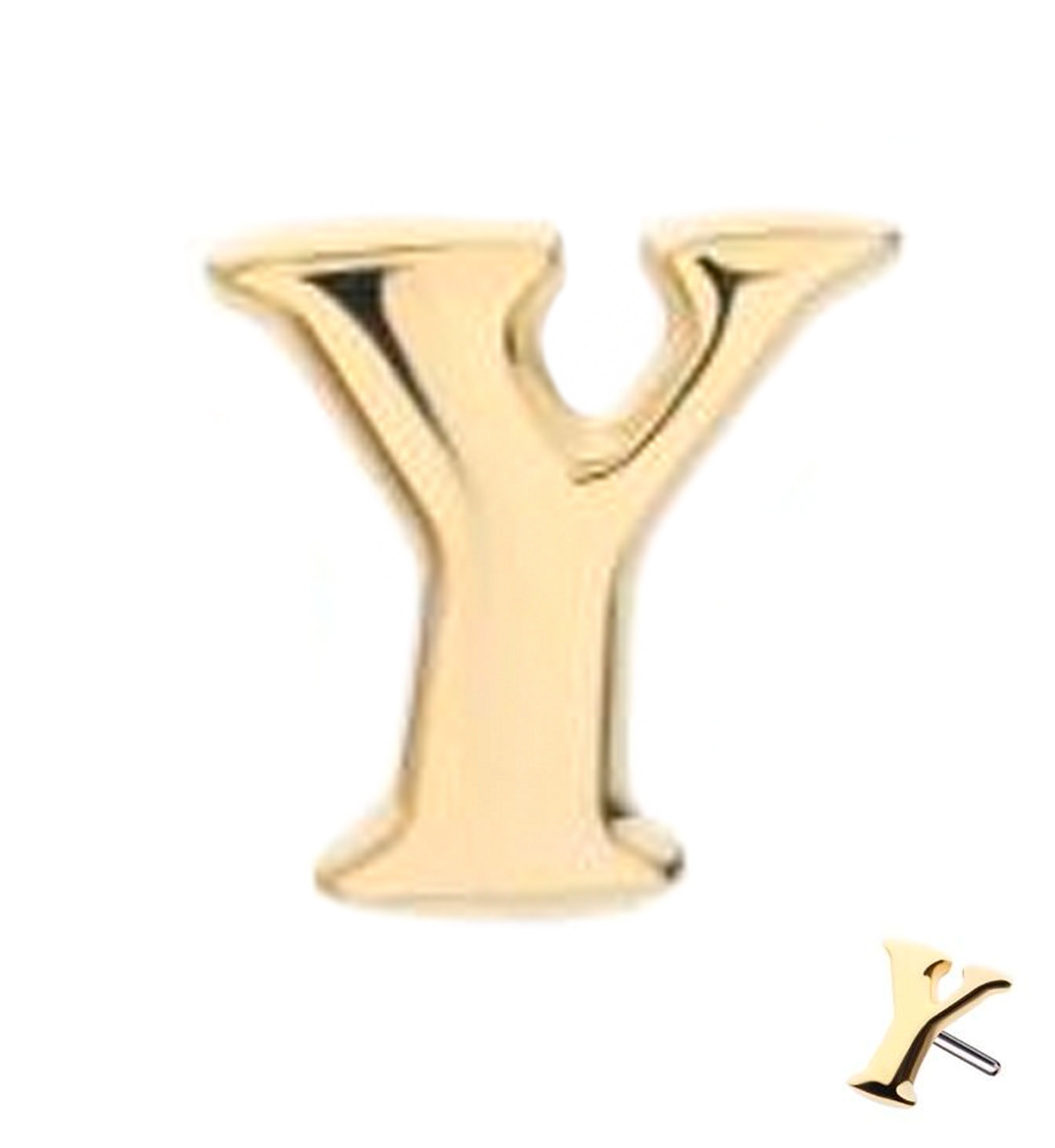 14kt Gold Letter Y Threadless Top