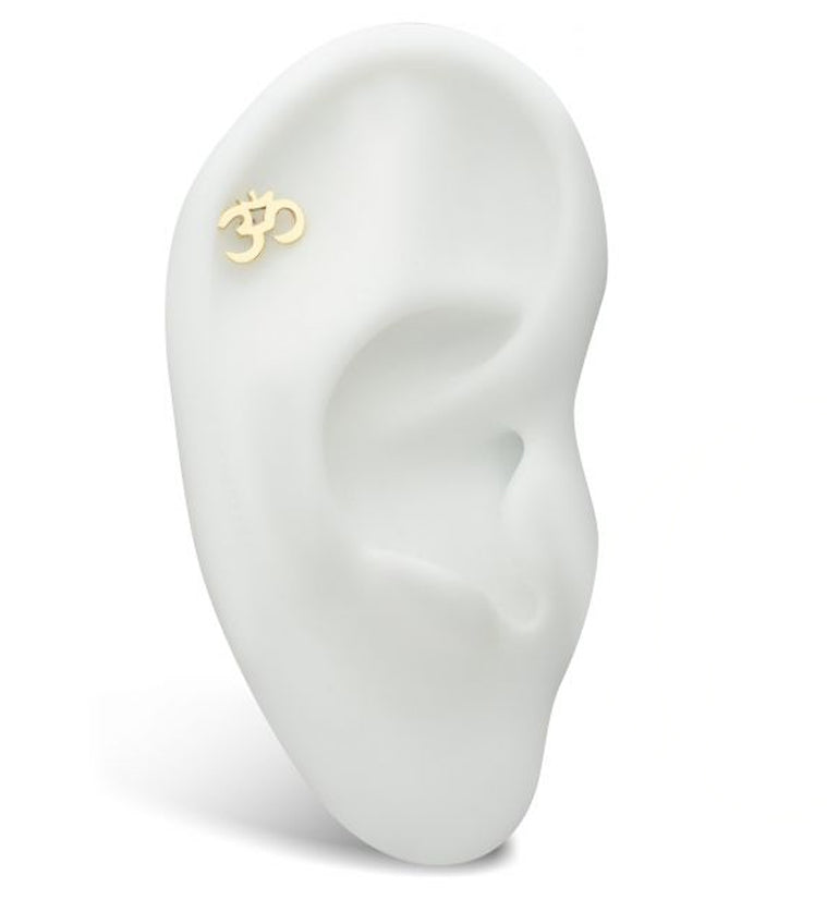 14kt Gold Ohm Threadless Top