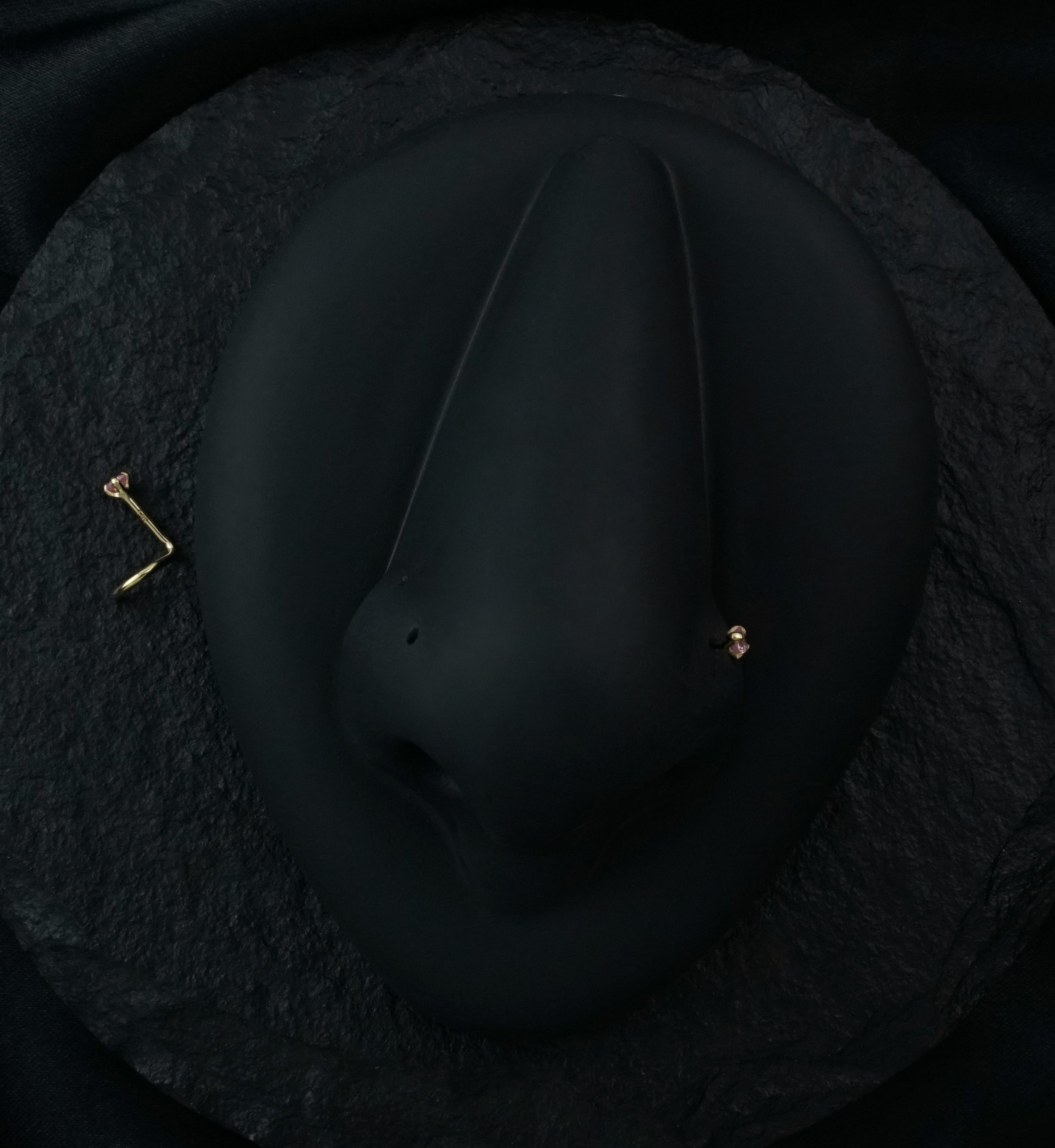 14kt Gold Prong CZ Nose Screw Ring