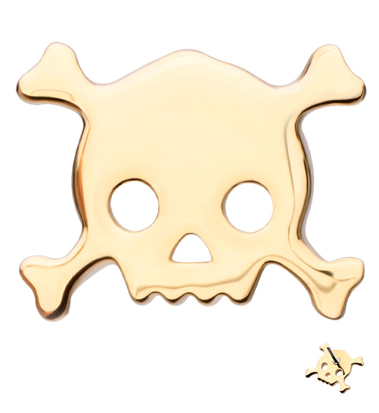 14kt Gold Skull And Crossbones Threadless Top