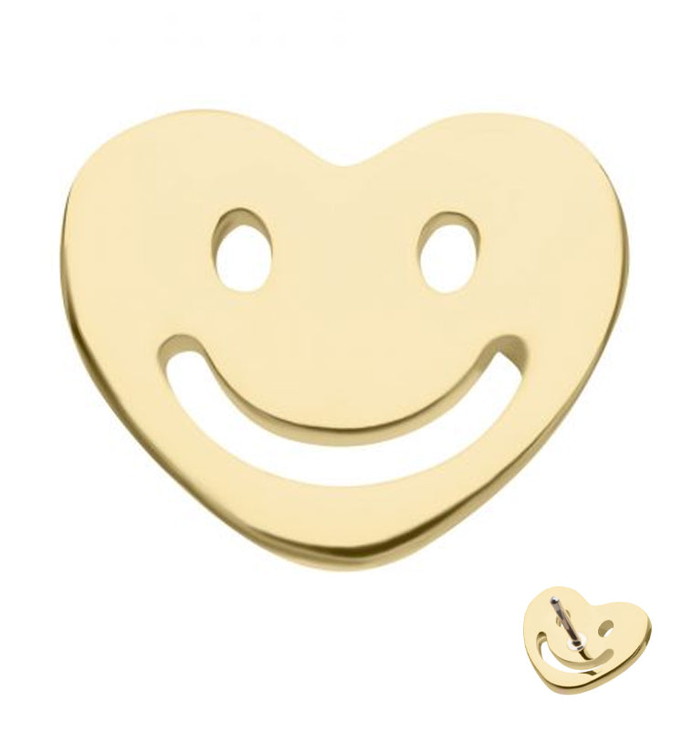 14kt Gold Smiley Heart Threadless Top