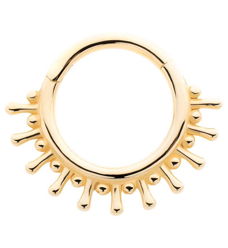 14kt Gold Solar Burst Hinged Segment Ring
