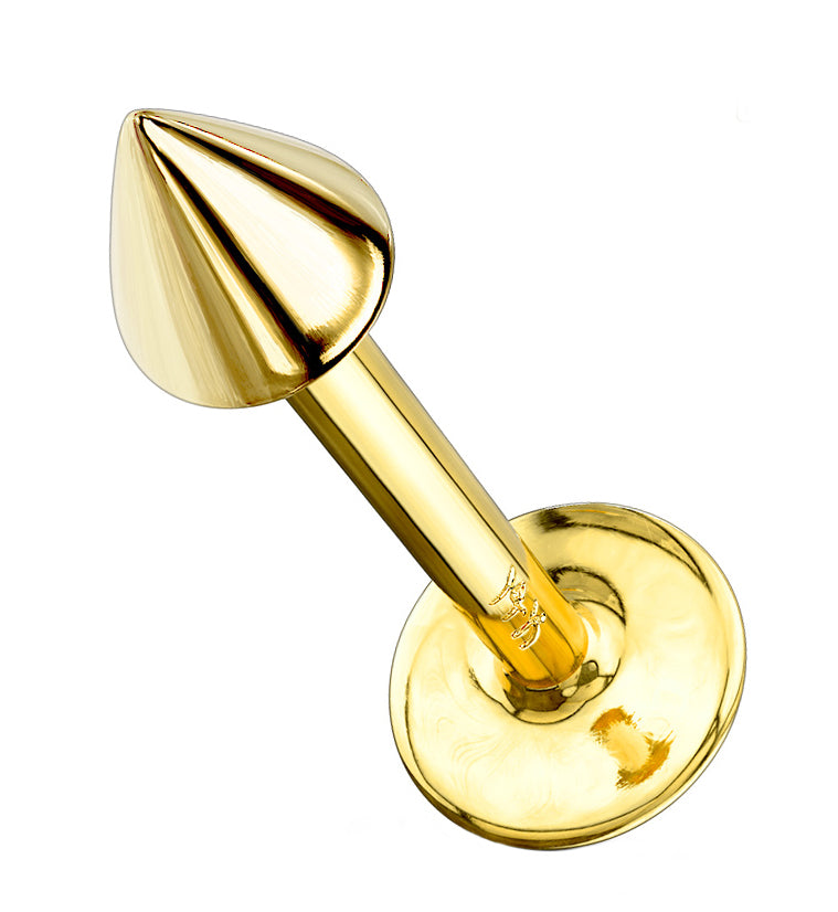 14kt Gold Spike Flat Back Labret Post