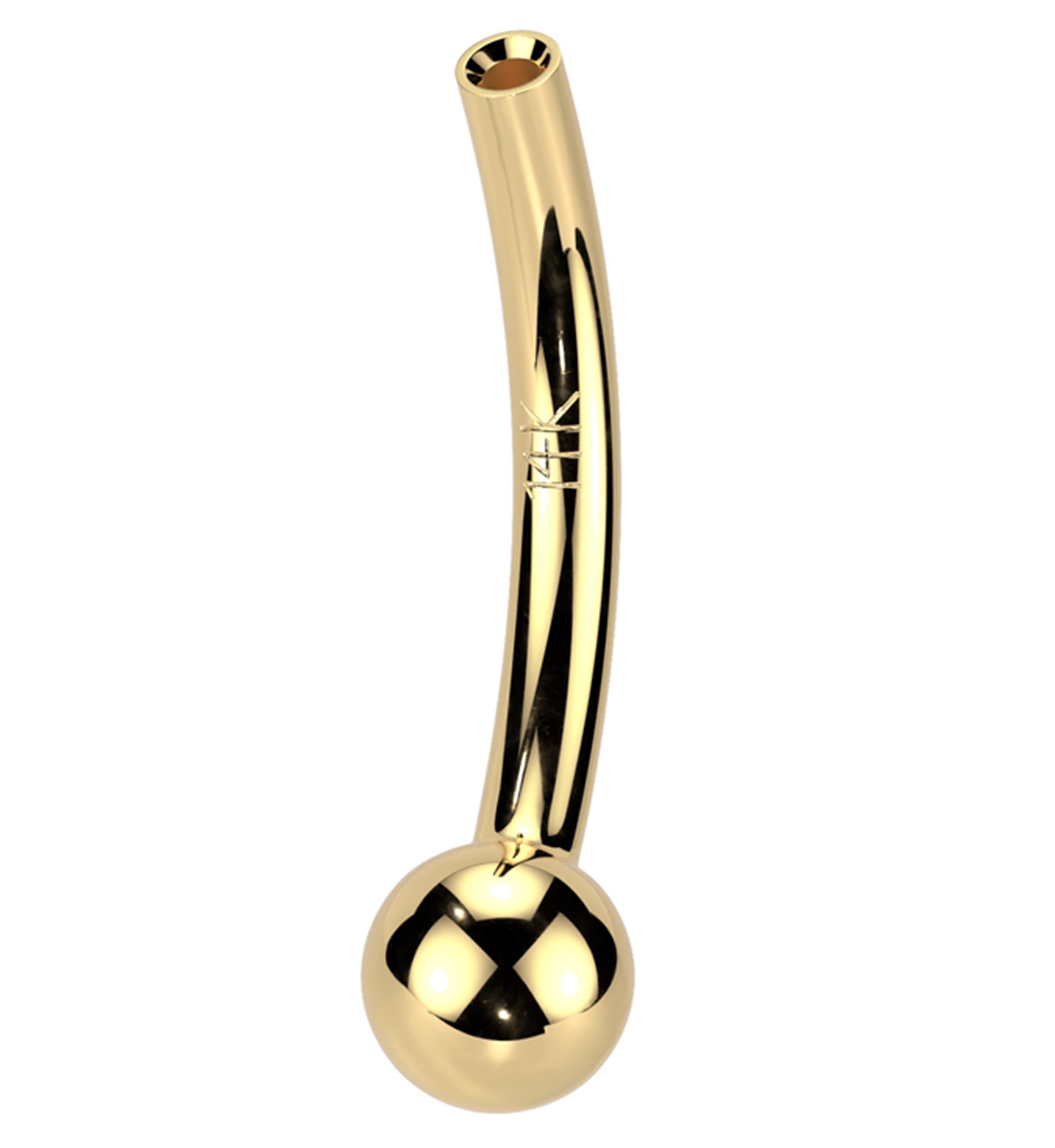 14kt Gold Threadless Curved Barbell (Post Only)