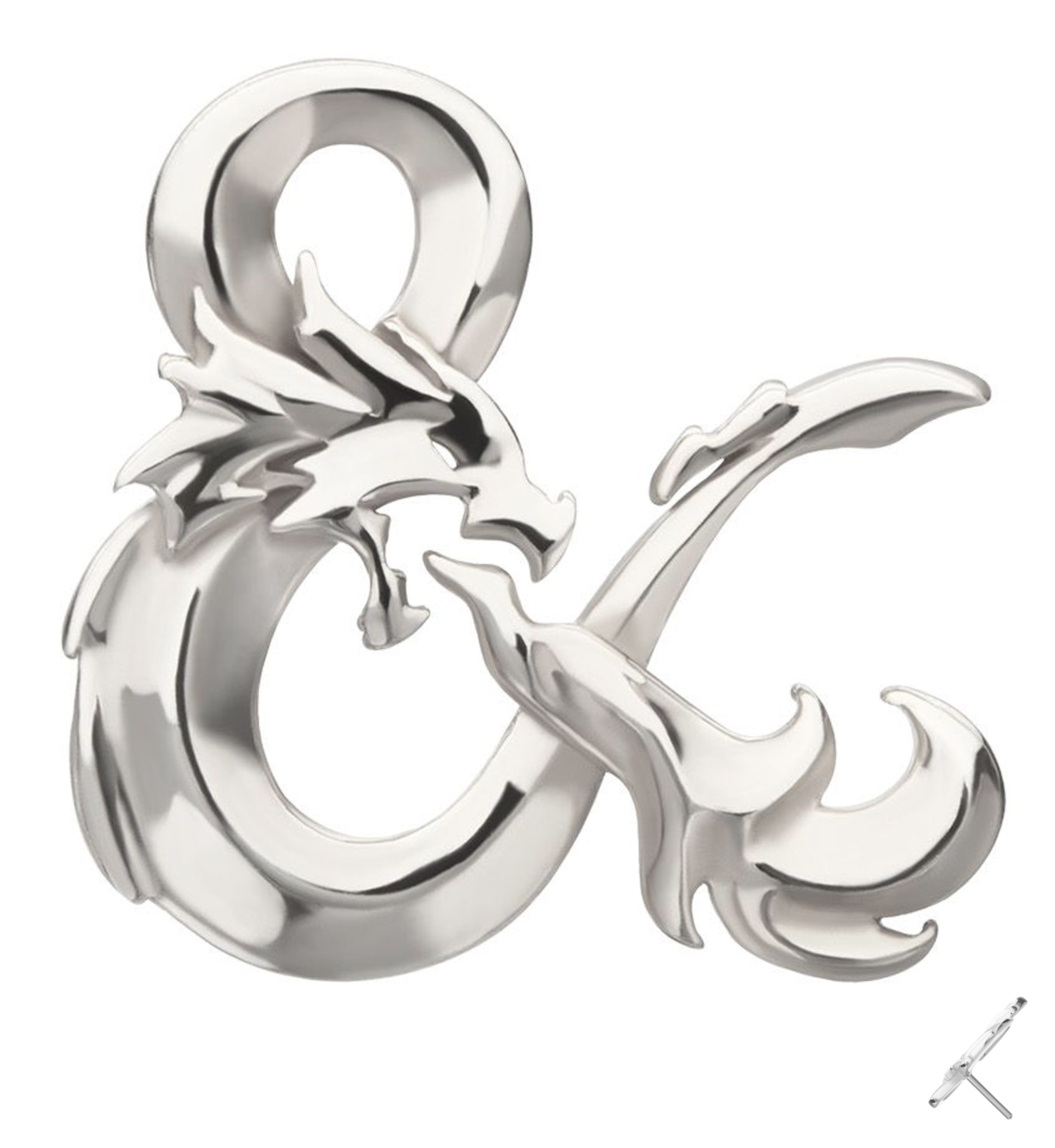 14kt White Gold Dungeons And Dragons Ampersand Logo Threadless Top