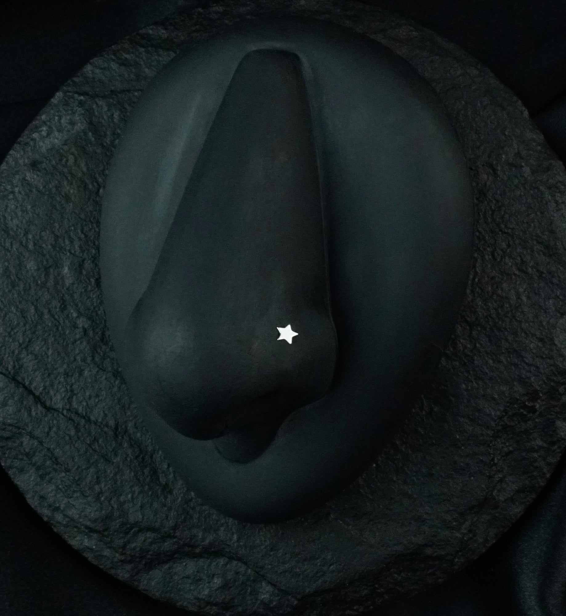 14kt White Gold Star L Shaped Nose Ring