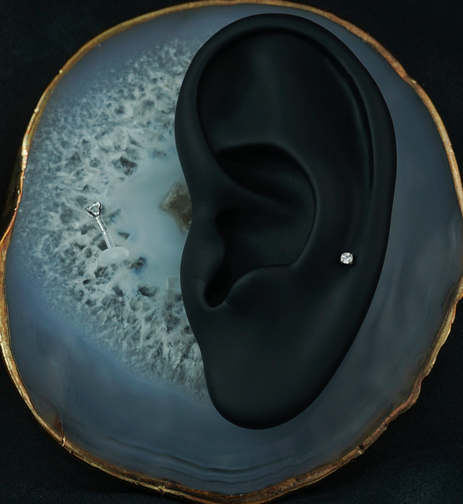 Round CZ Bioflex Labret Post