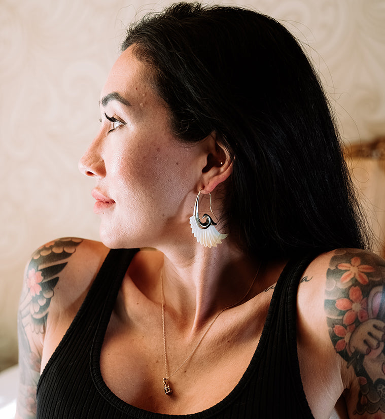 18G Aileron Brass MOP Hangers / Earrings