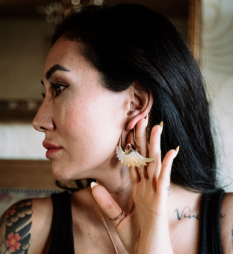 18G Aileron Brass MOP Hangers / Earrings