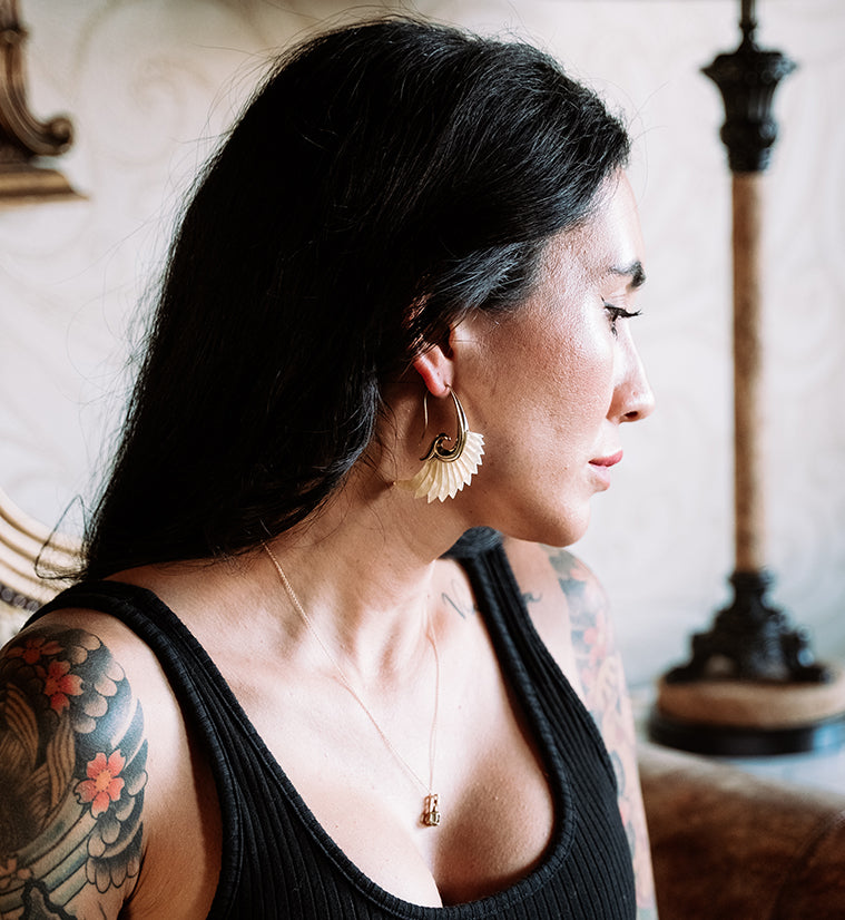 18G Aileron Brass MOP Hangers / Earrings