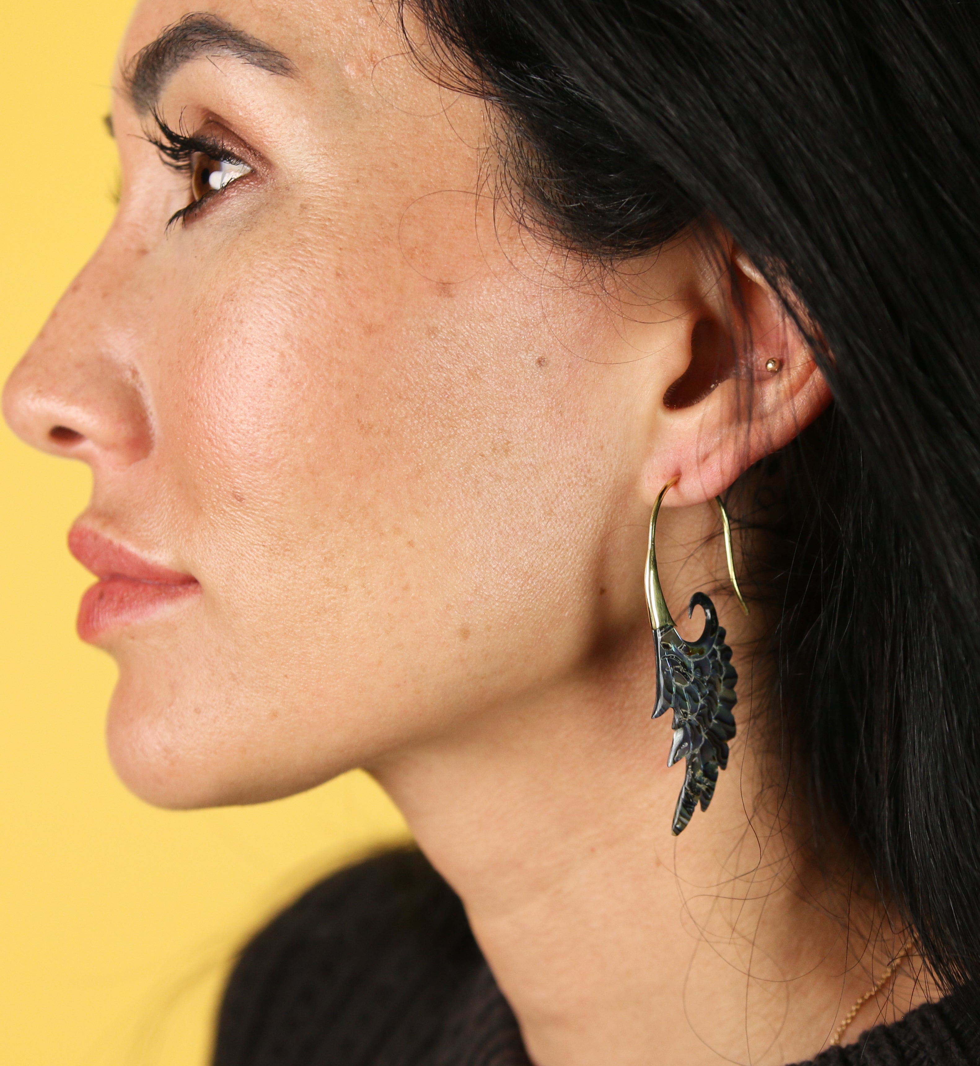 18G Wing Brass Abalone Hangers / Earrings