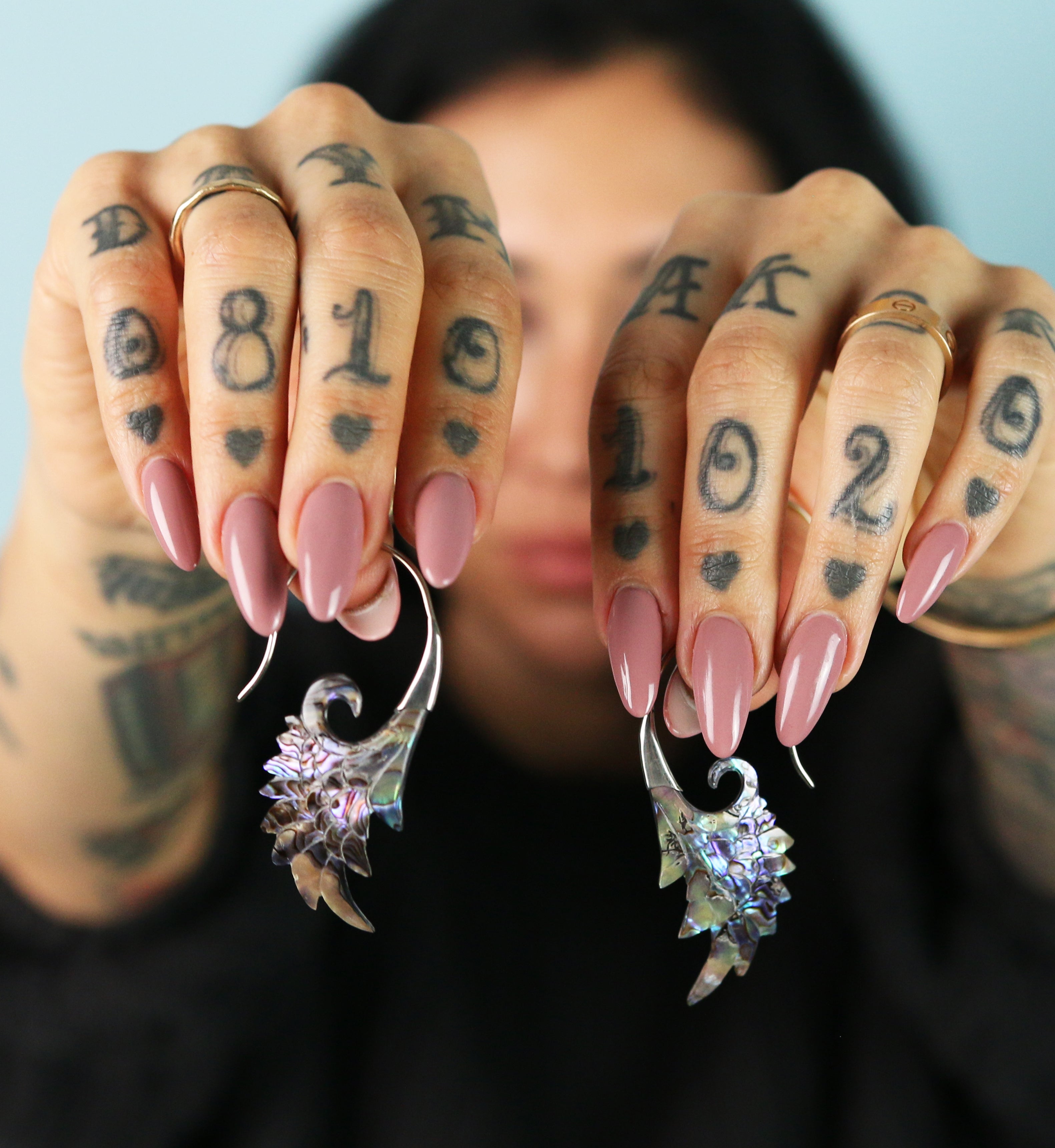 18G Wing White Brass Abalone Hangers / Earrings