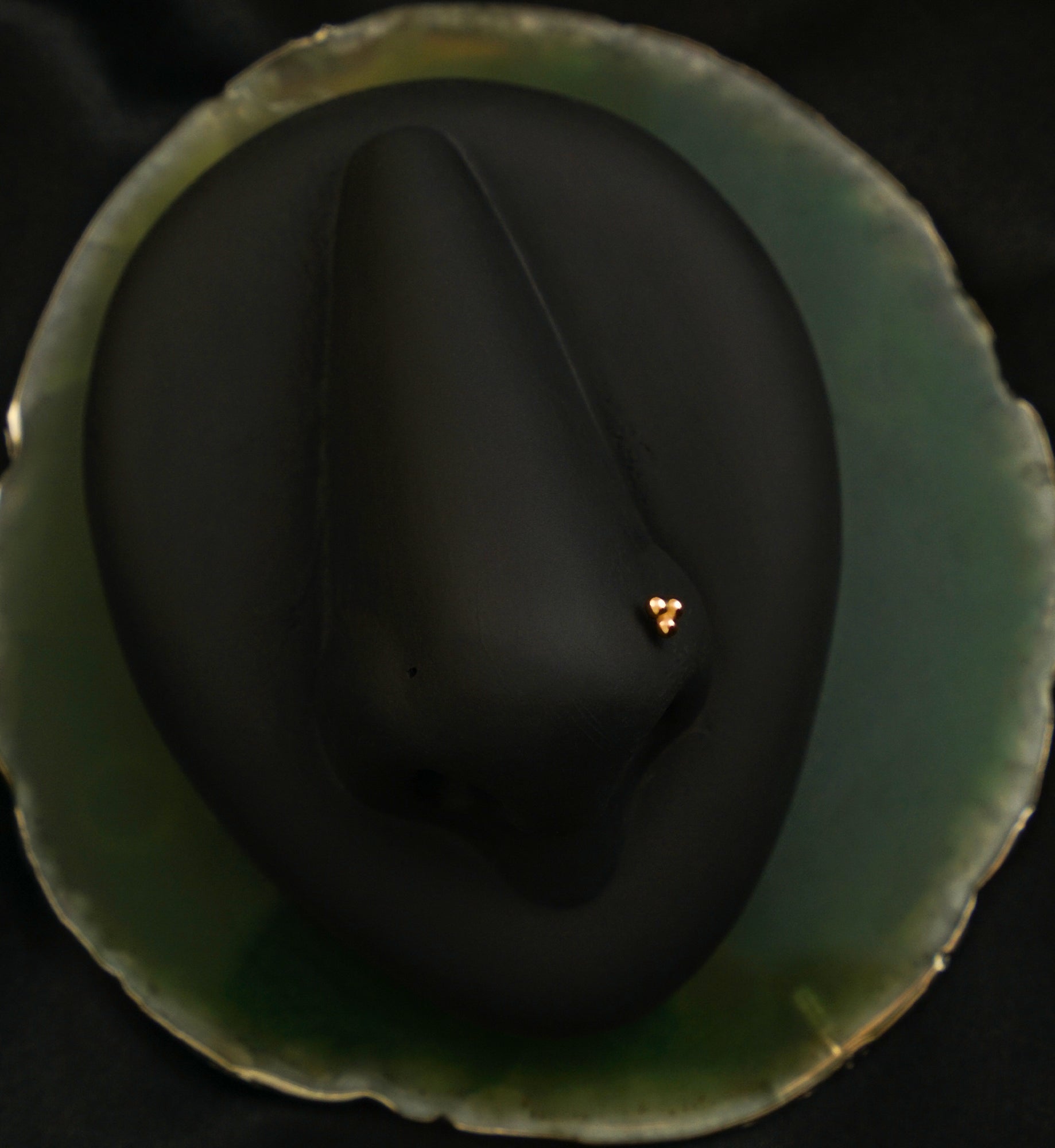 18kt Rose Gold Trinity Ball Threadless Titanium Nose Screw