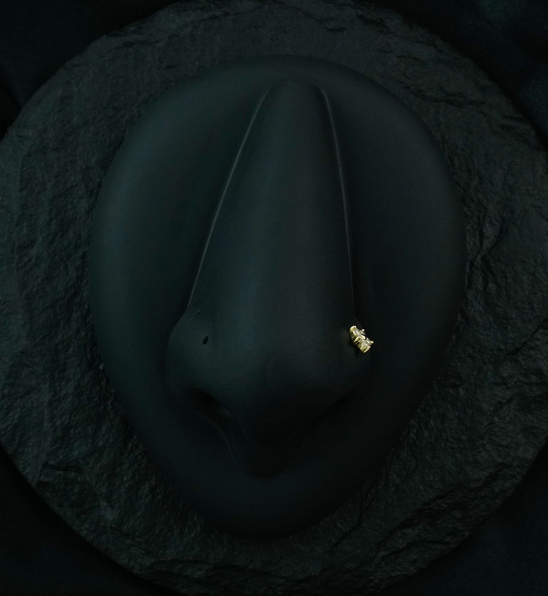 20G 14kt Gold CZ Floral L Bend Nose Ring