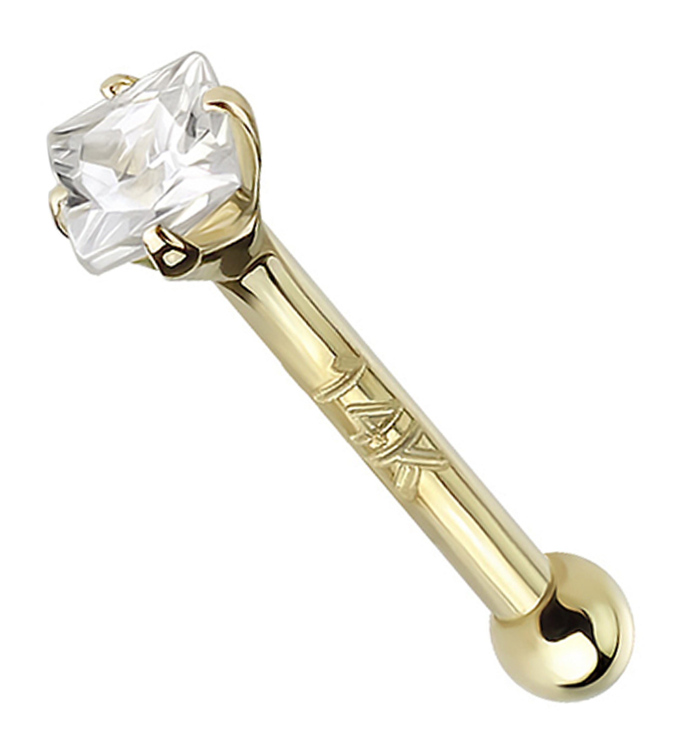 20G 14kt Gold Nose Ring Stud