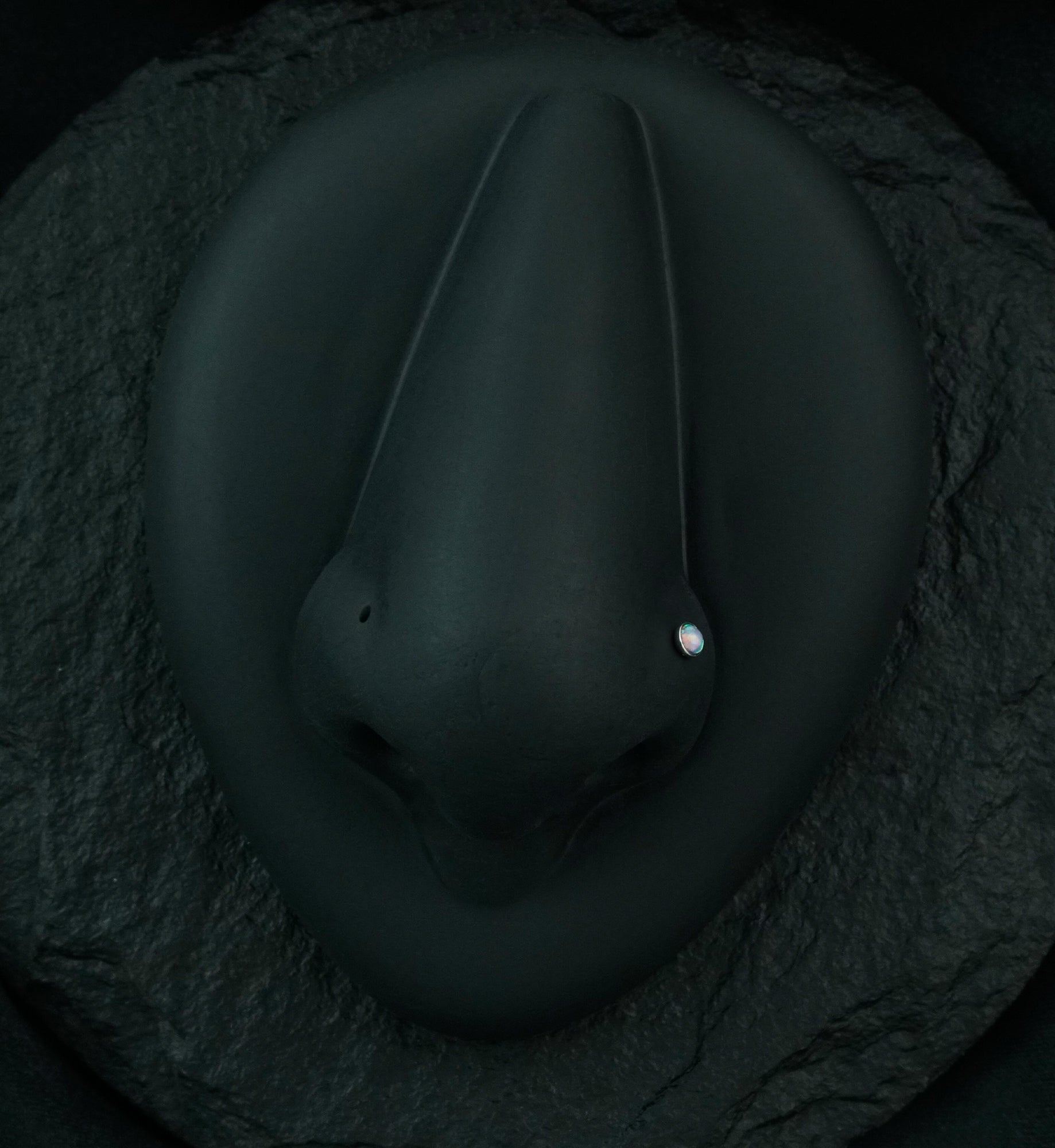 20G Purple Opal L Bend Nose Ring