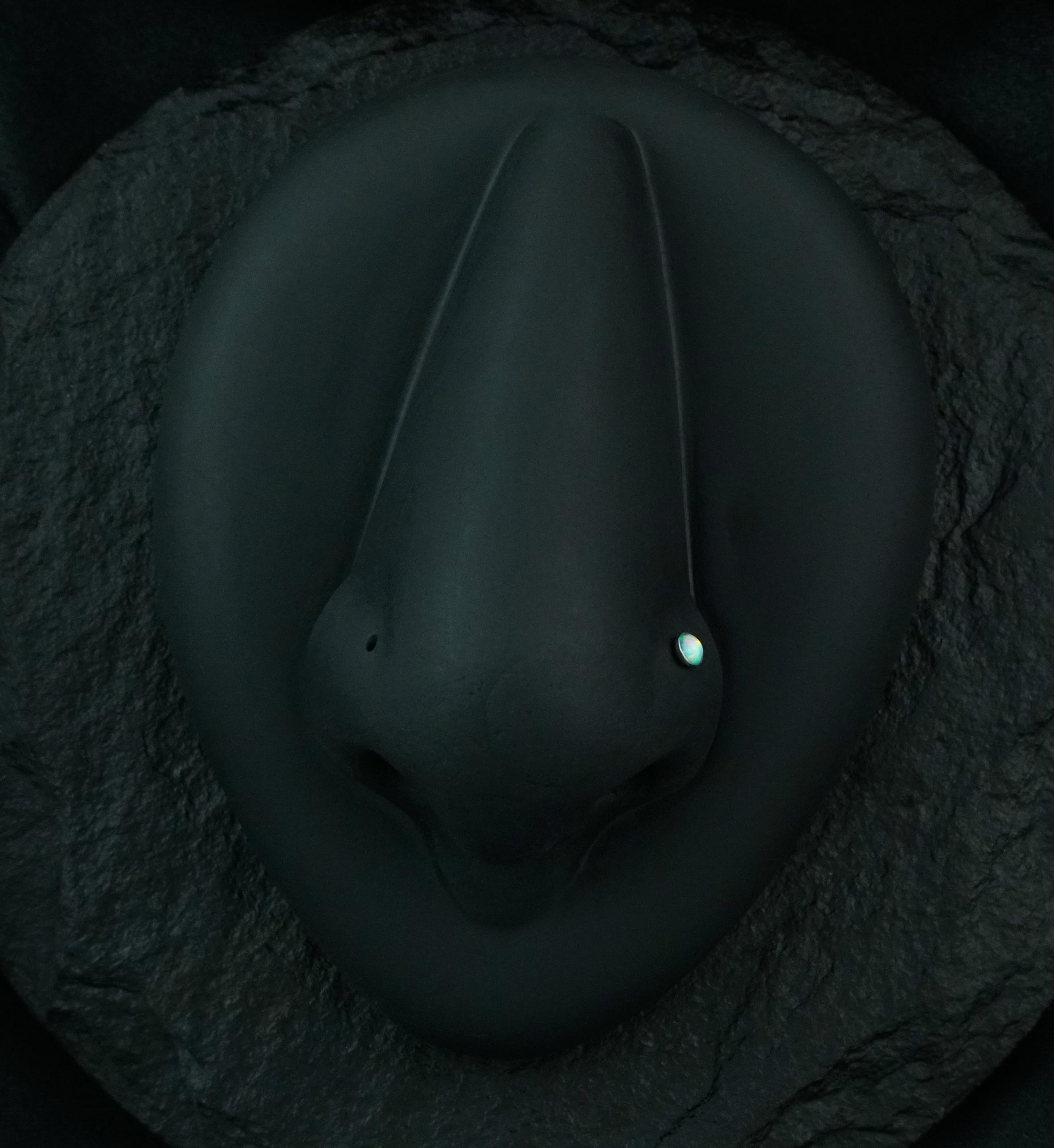 20G White Opal L Bend Nose Ring