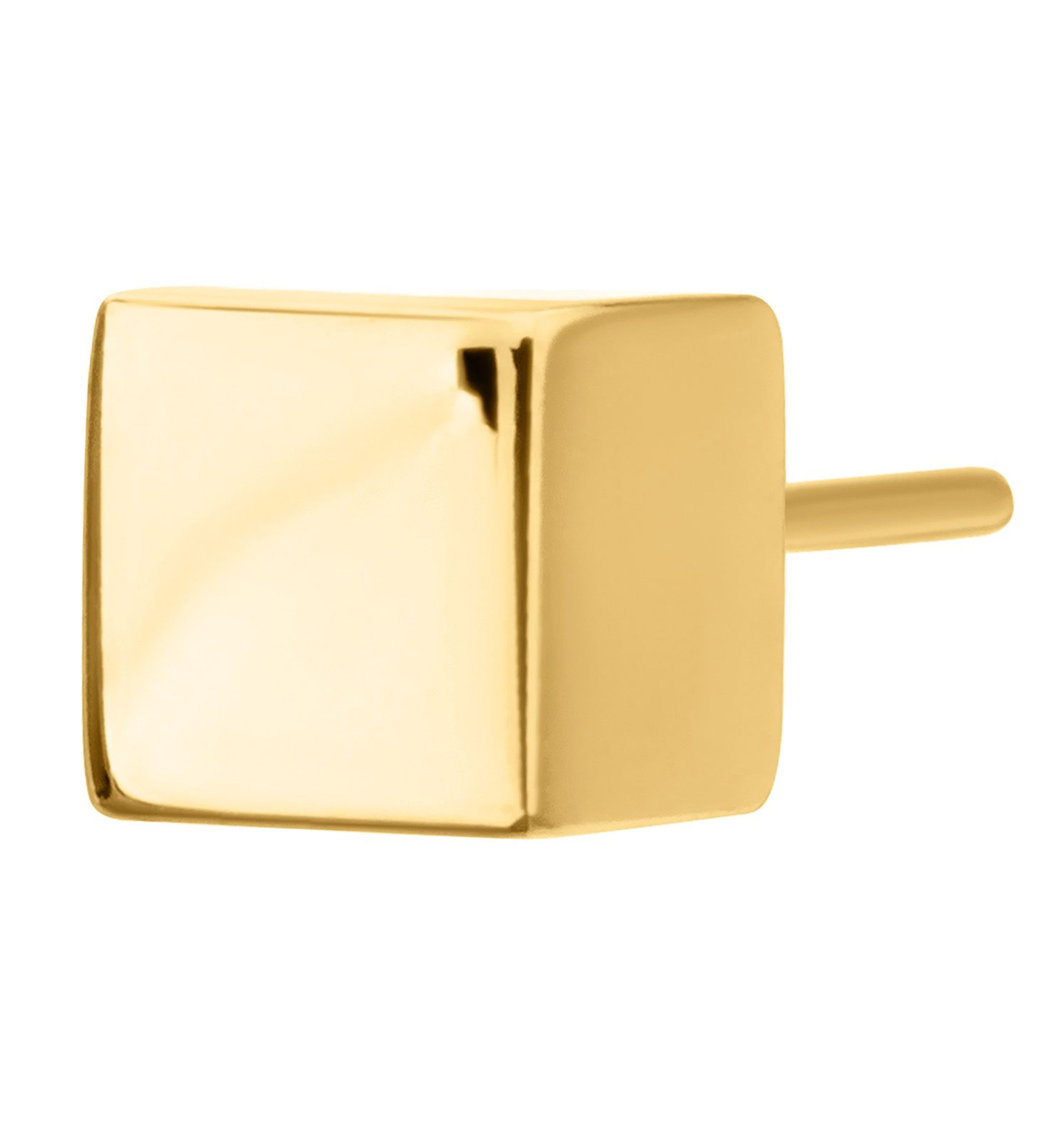 24kt Gold PVD 3D Cube Threadless Titanium Top