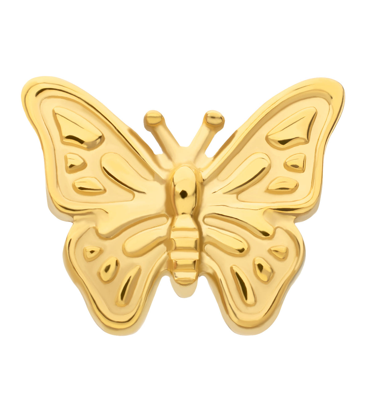 24kt Gold PVD Bold Butterfly Titanium Threadless Top