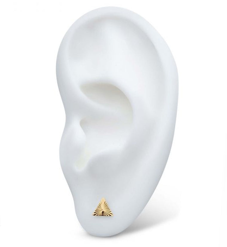 24kt Gold PVD Crinkle Triangle Internally Threaded Top