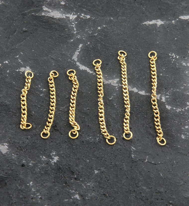 24kt Gold PVD Curb Titanium Connector Chain