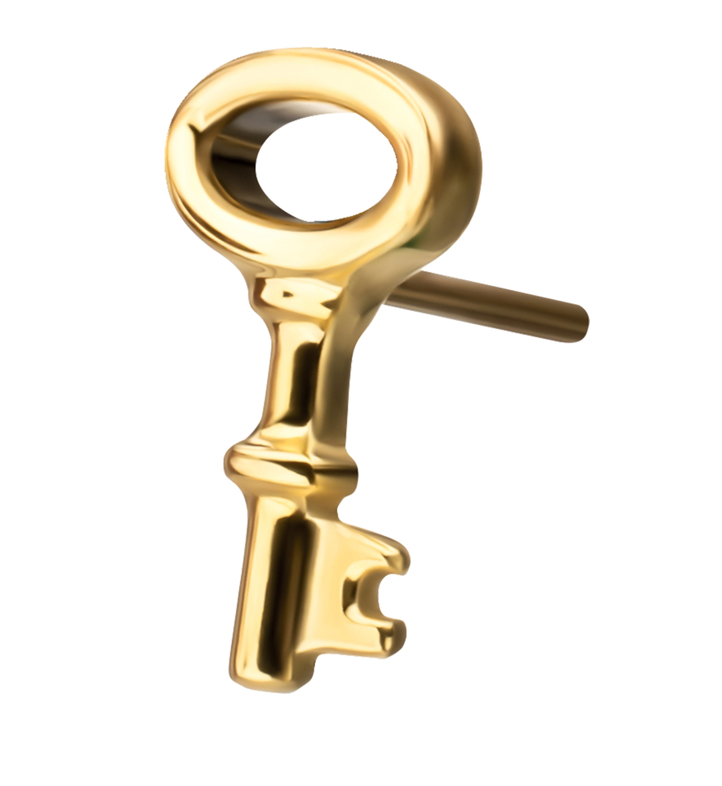 24kt Gold PVD Key Titanium Threadless Top