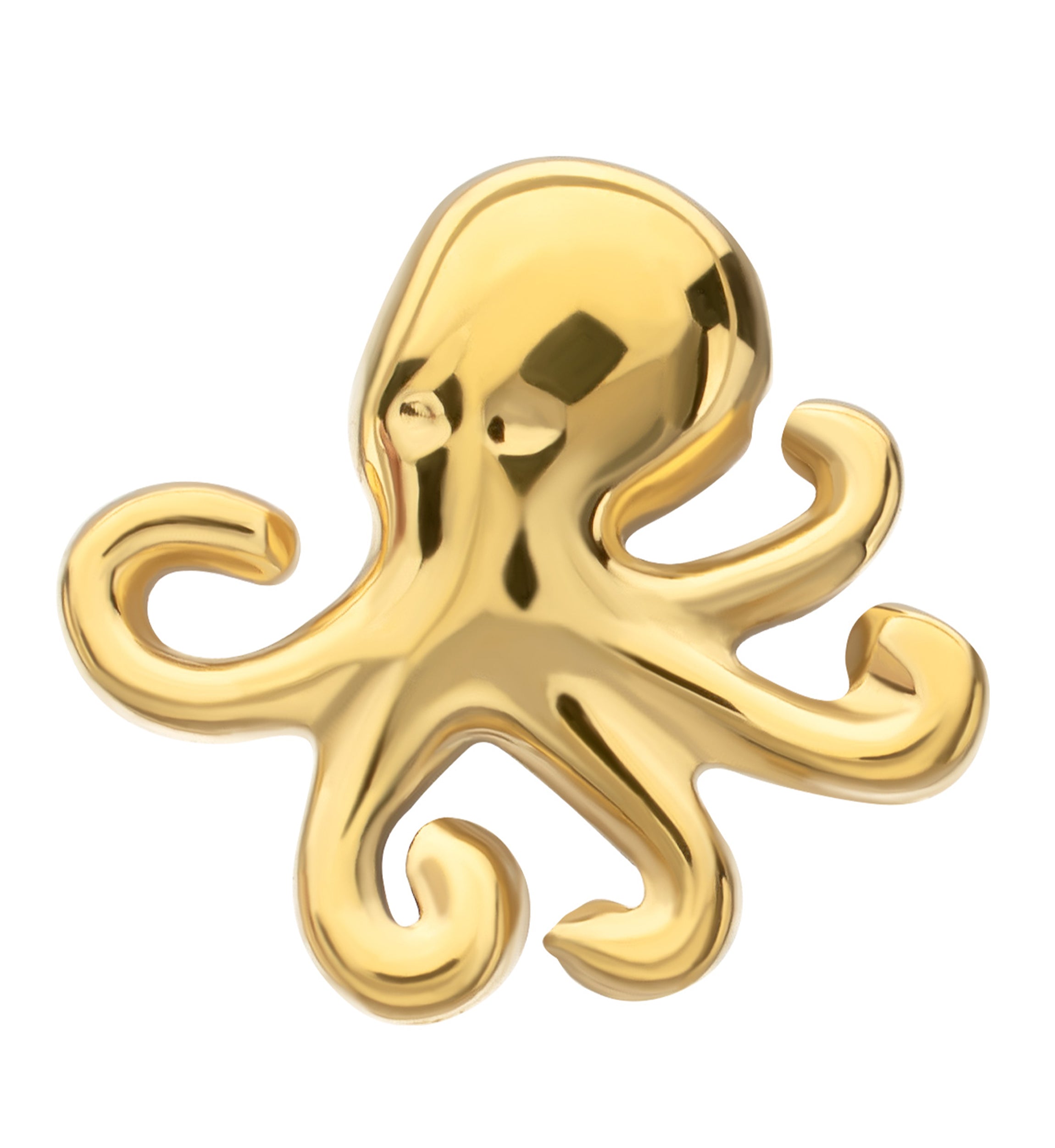 24kt Gold PVD Octopod Titanium Threadless Top