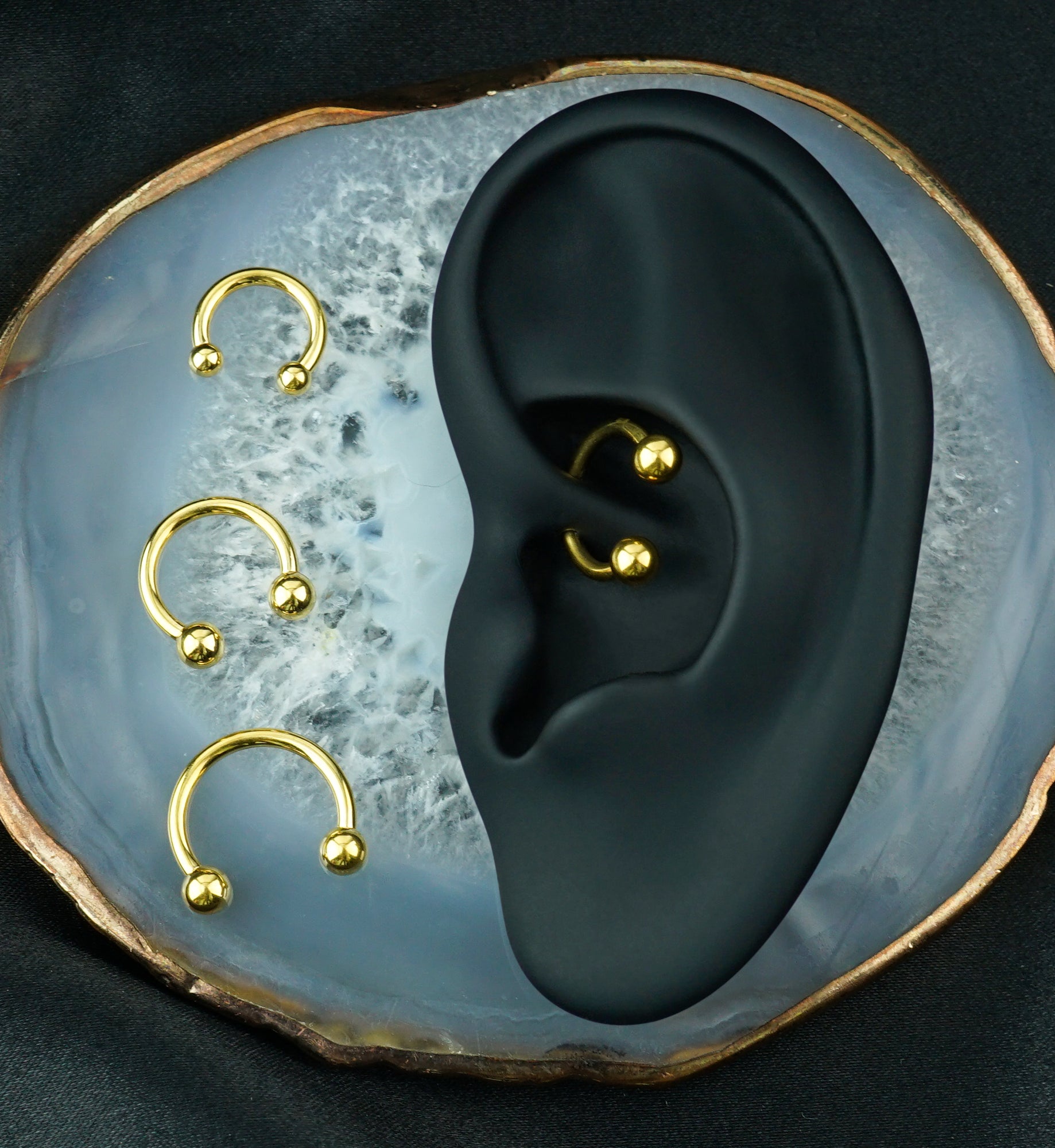 24kt Gold PVD Titanium Circular Barbell