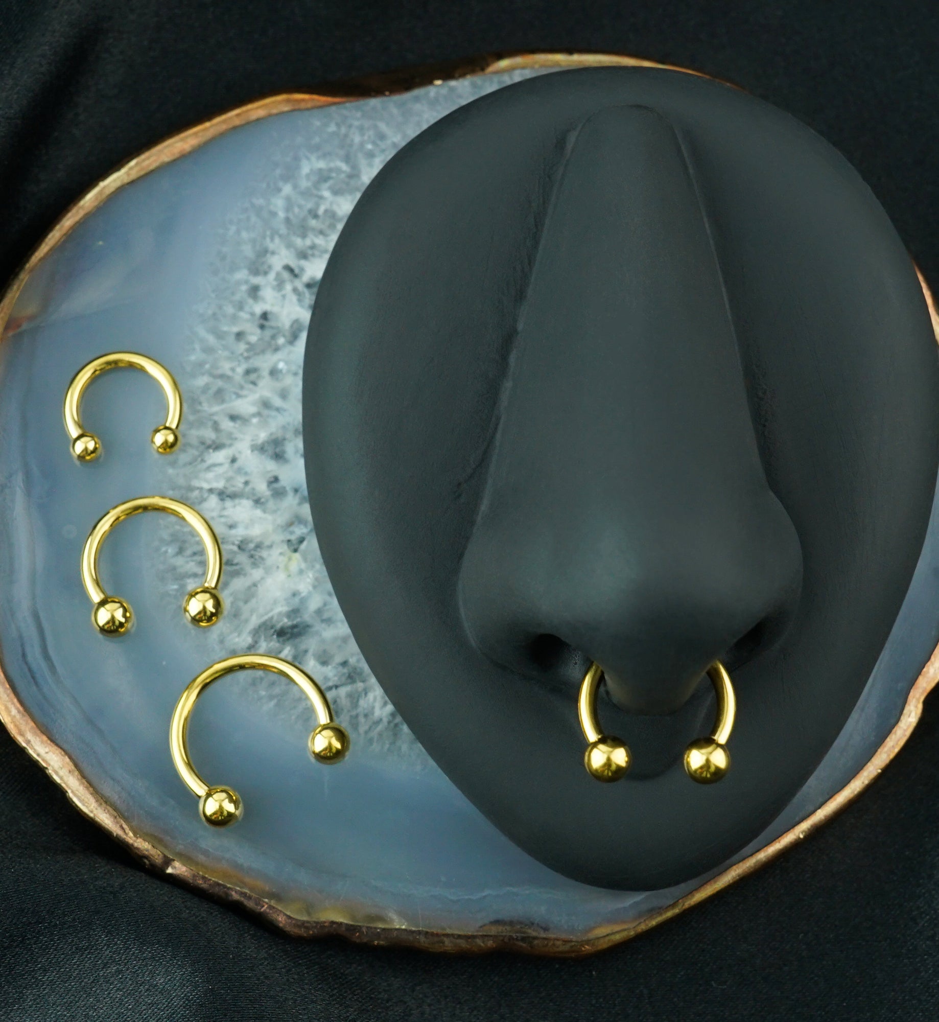 24kt Gold PVD Titanium Circular Barbell