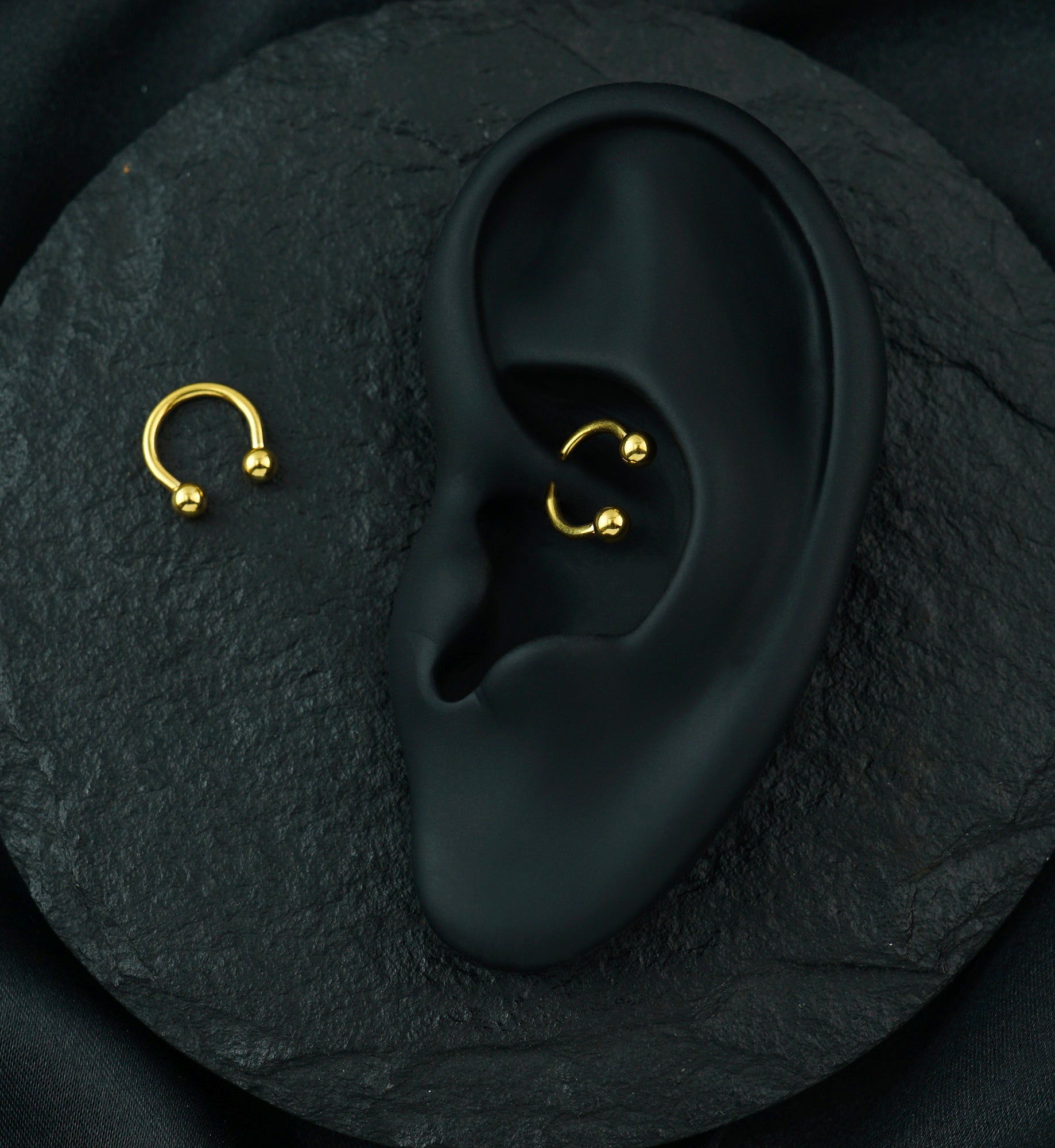 24kt Gold PVD Titanium Circular Barbell