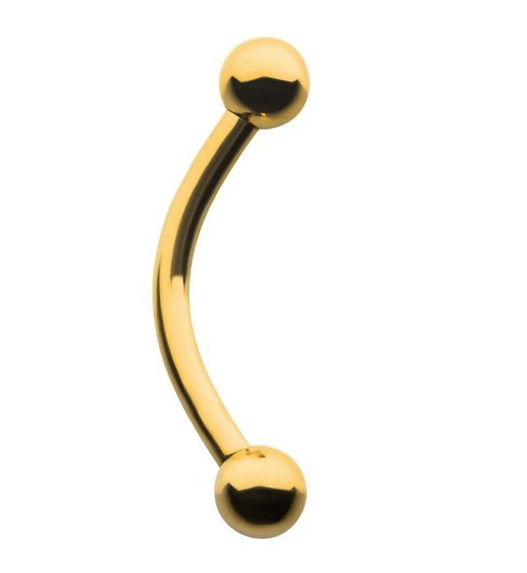 24kt Gold PVD Titanium Curved Barbell