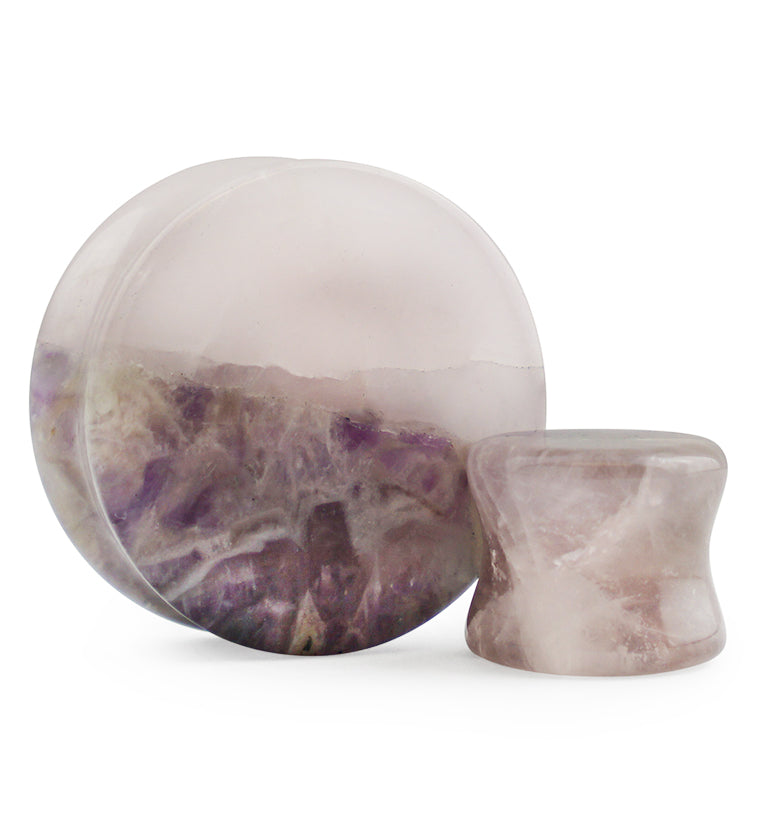 50/50 Amethyst X Rose Quartz Stone Plugs