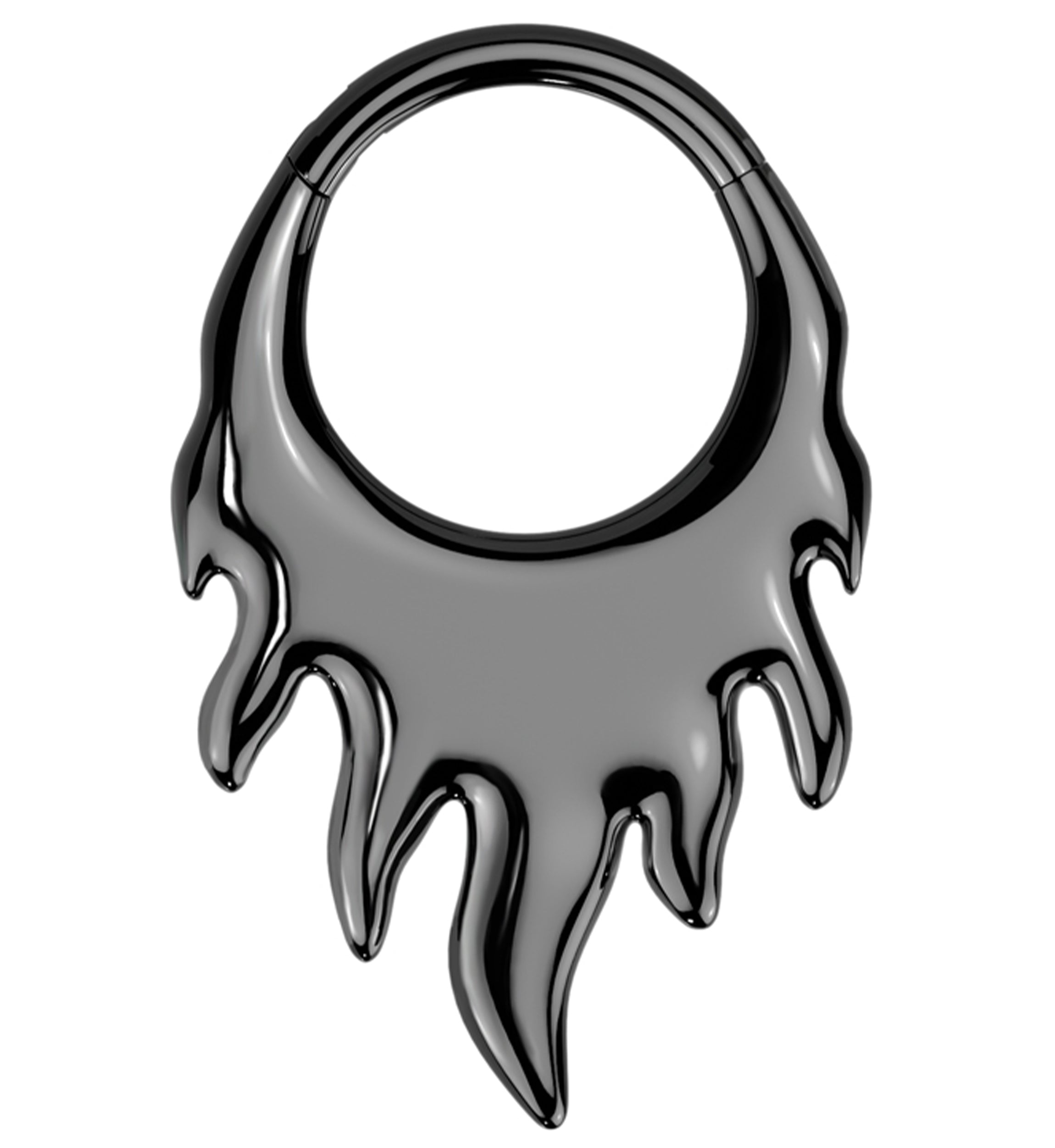 Black PVD Blaze Titanium Hinged Segment Ring