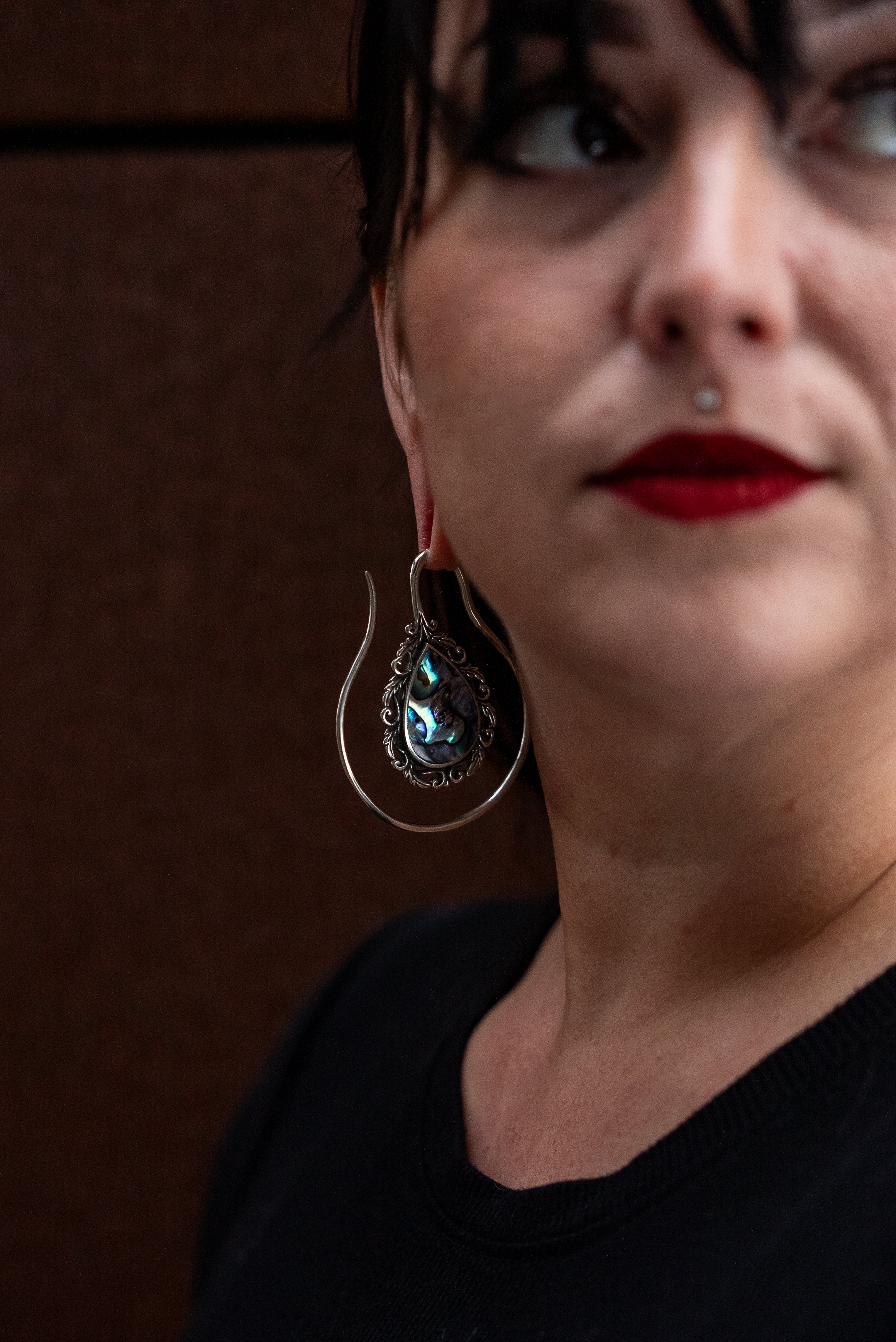 Vague Abalone White Brass Ear Weights