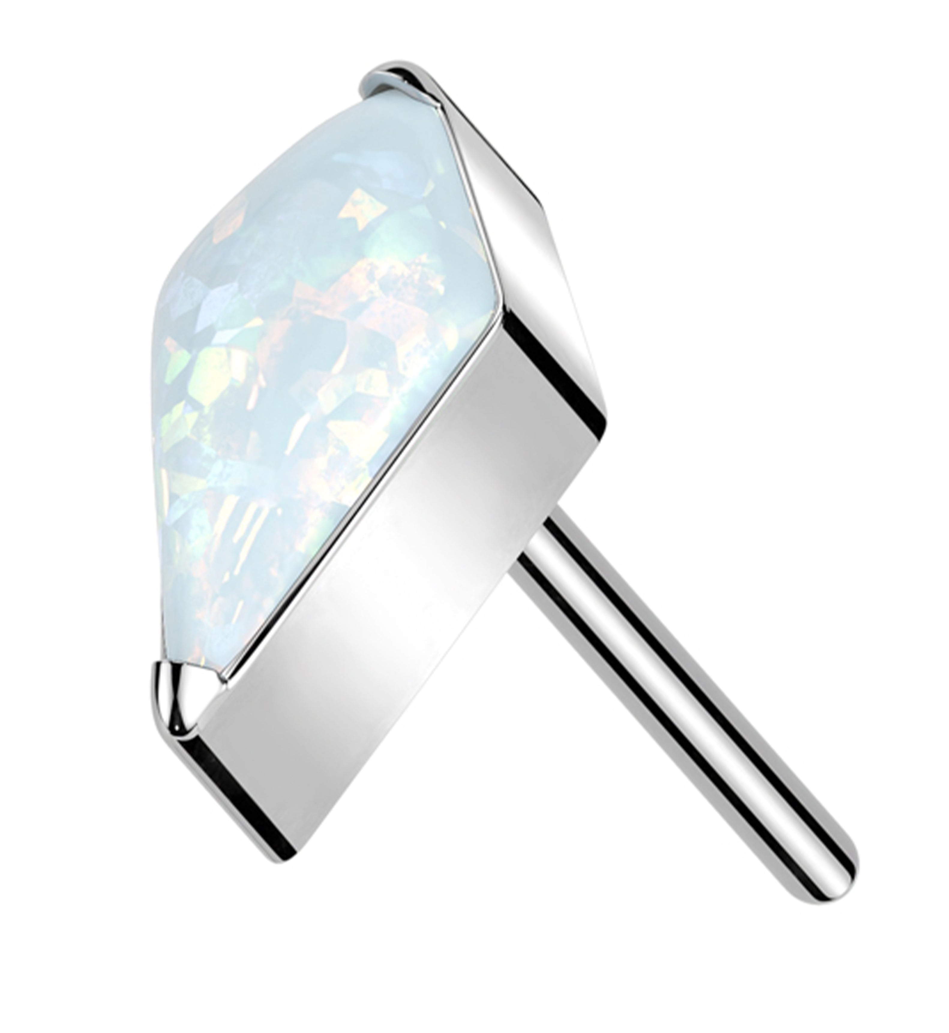 Tetra White Opal Titanium Threadless Top