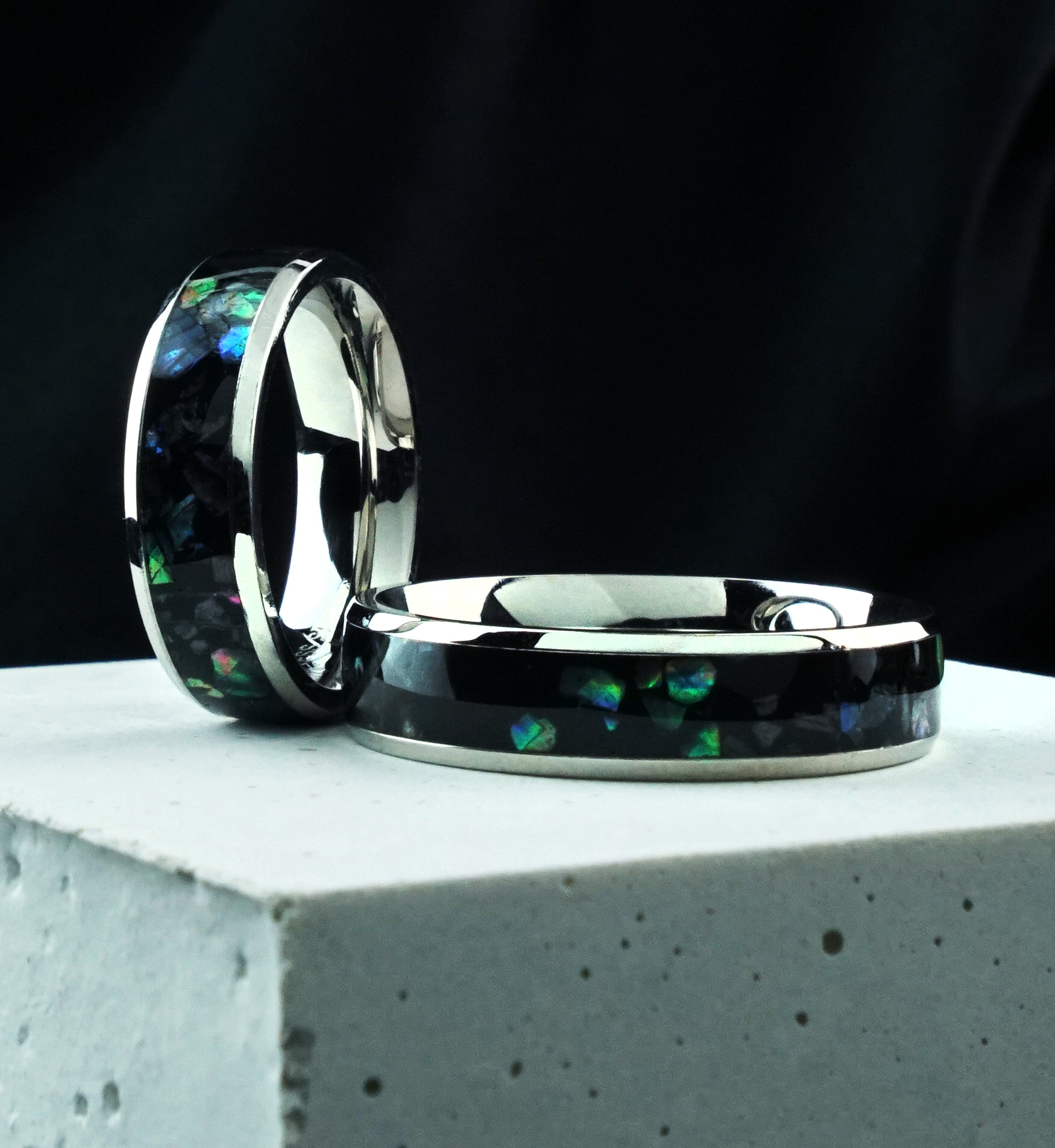 Abalone Inlay Stainless Steel Ring