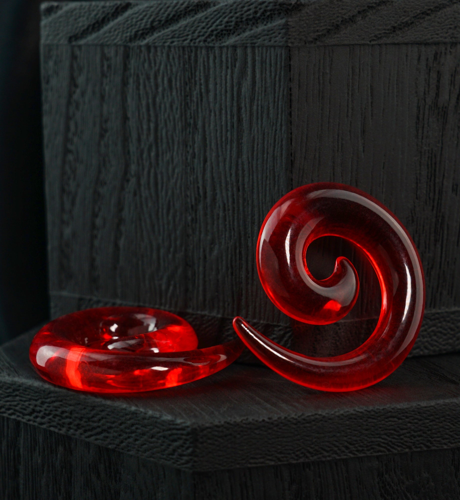 Acrylic UV Red Spirals