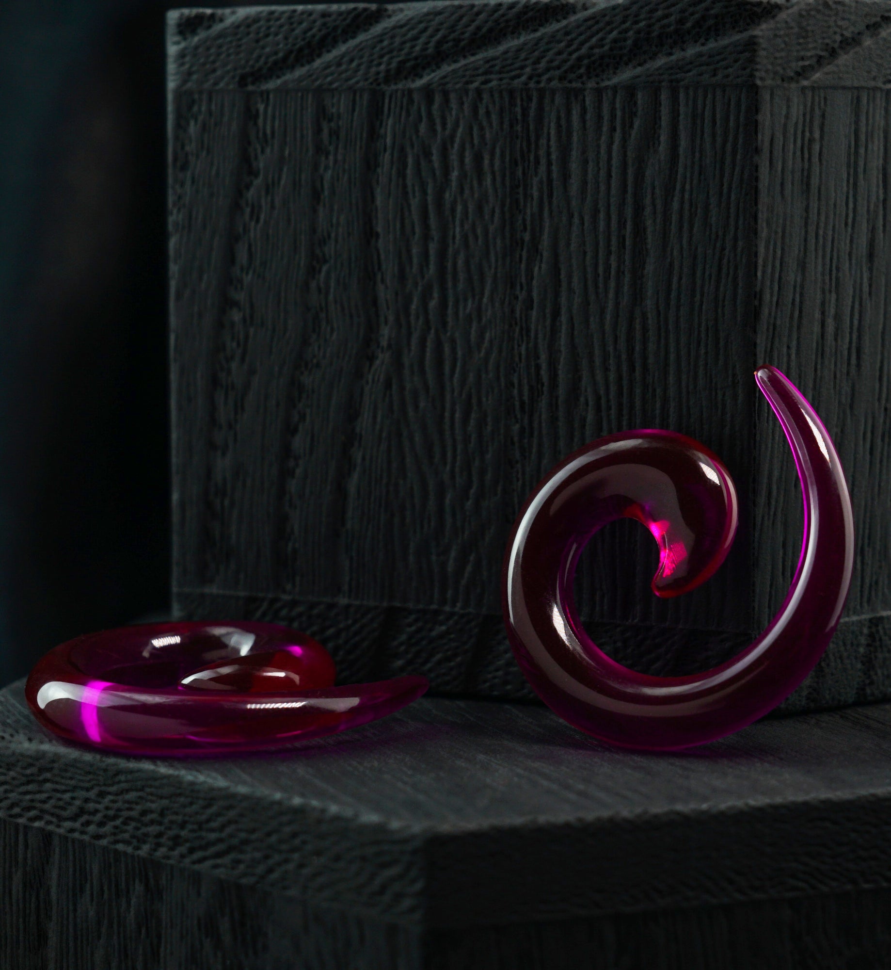 Acrylic U.V Purple Spirals